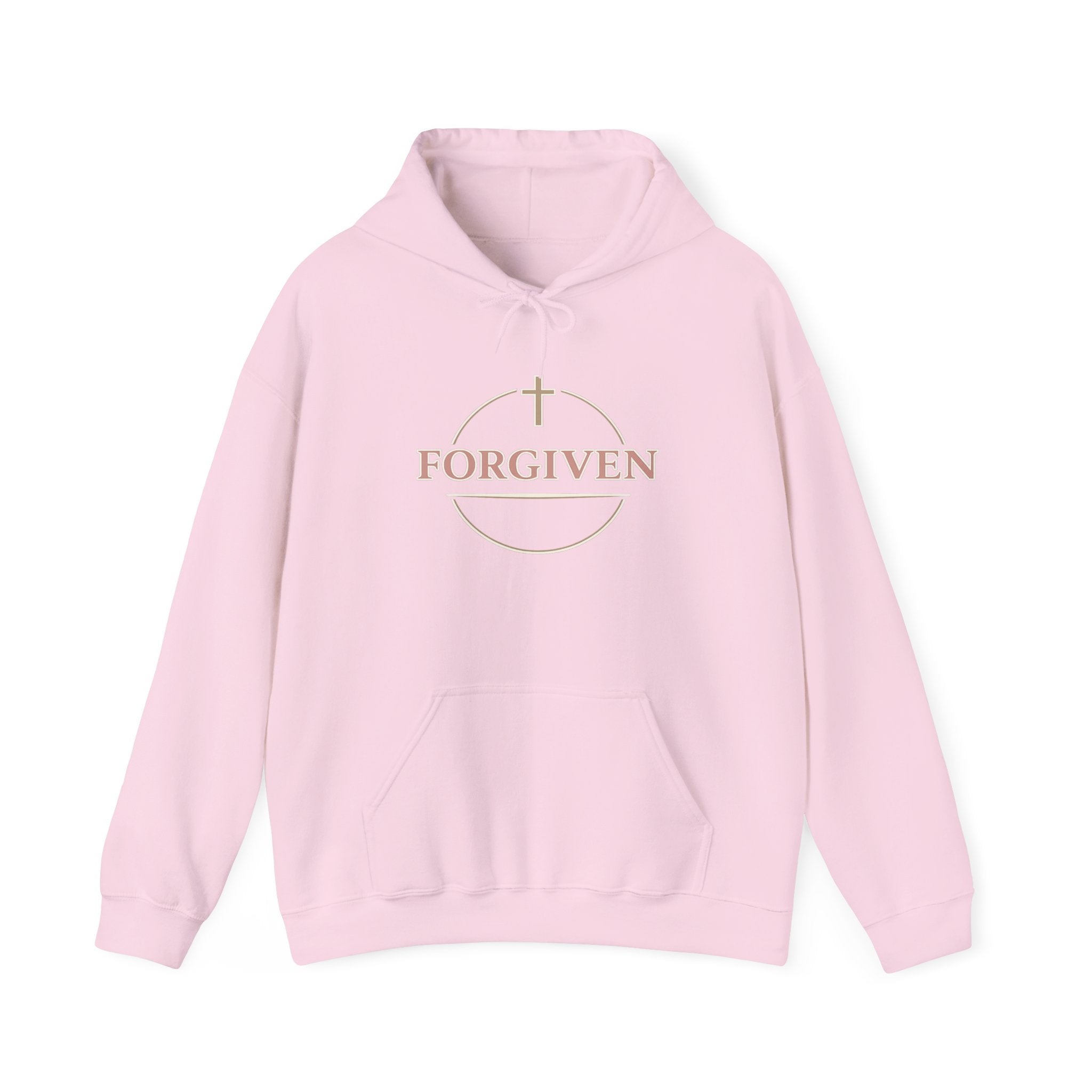 Womens Forgiven Hoodie — Minimal Christian Cross Faith Sweatshirt