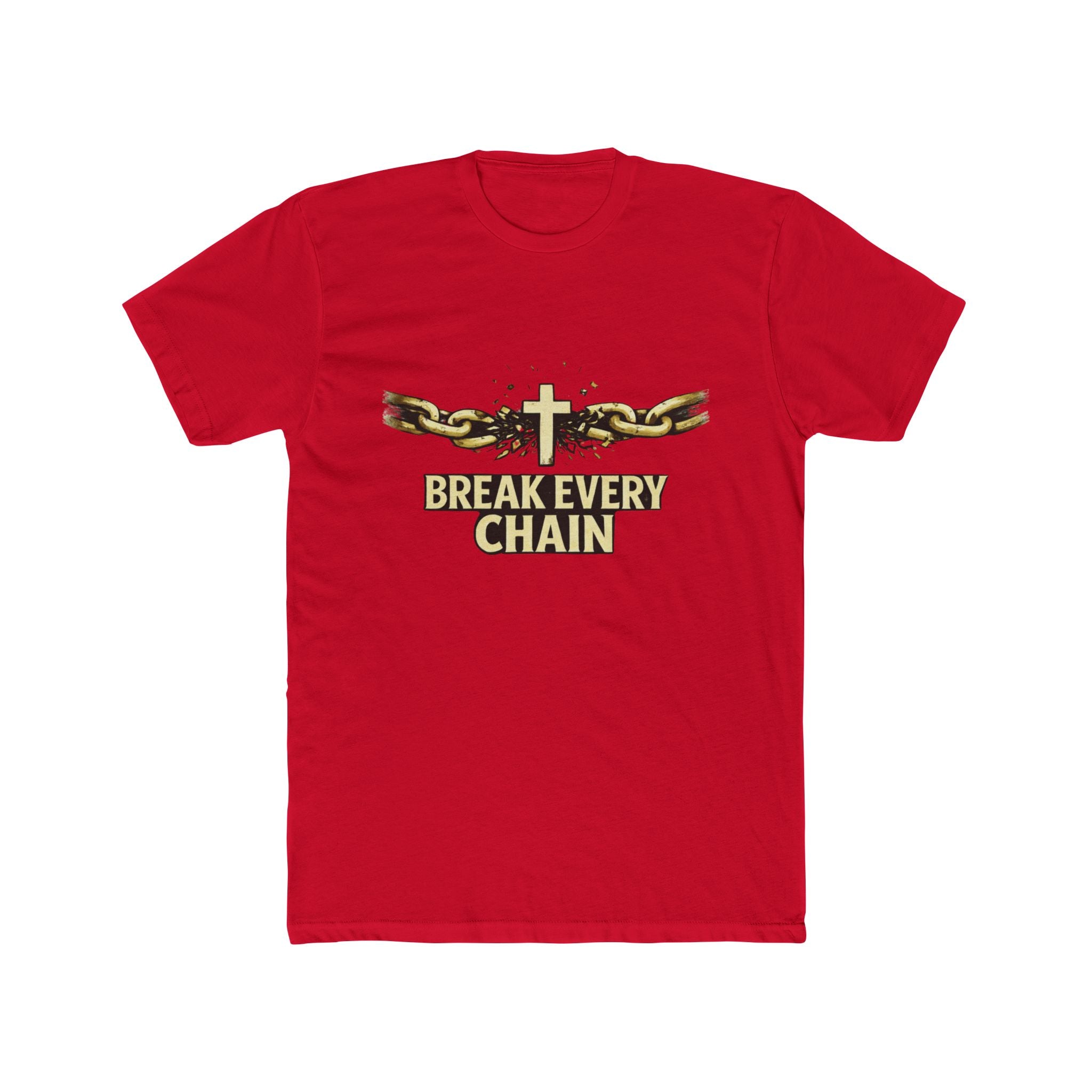 Break Every Chain T-Shirt | Cross with Broken Chains, Christian Faith Tee