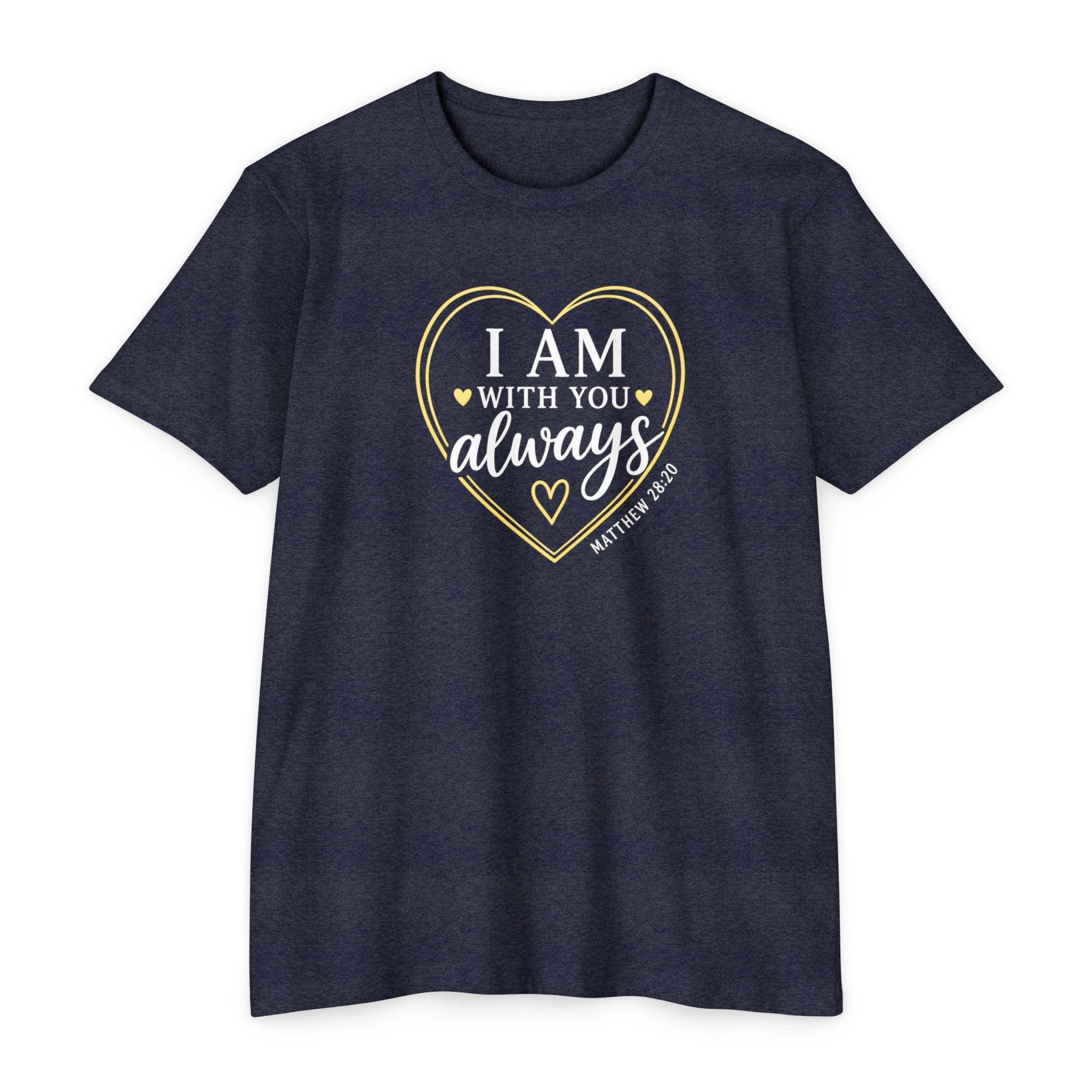 Womens I Am With You Always T-Shirt | Inspirational Script, Floral Accent