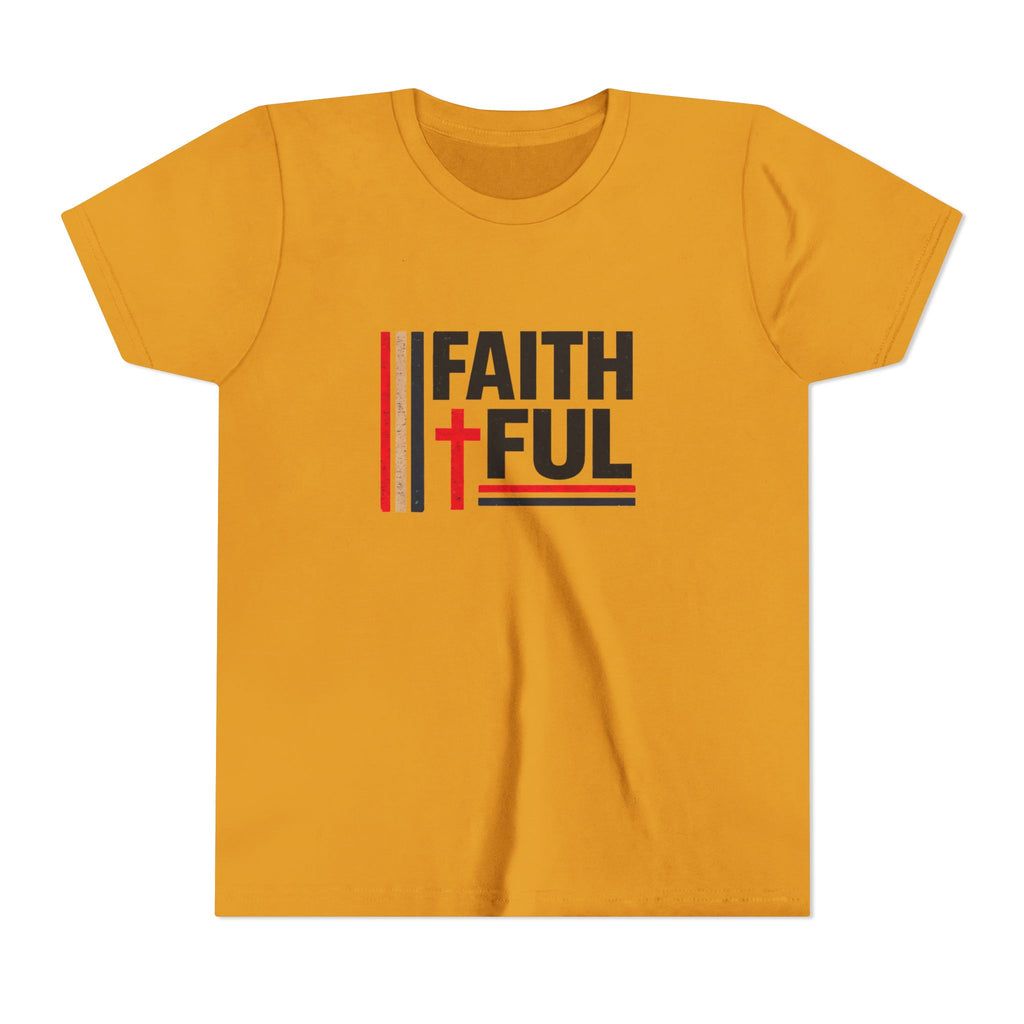 Boys Faithful Youth Tee — Christian Kids Shirt with Cross Graphic
