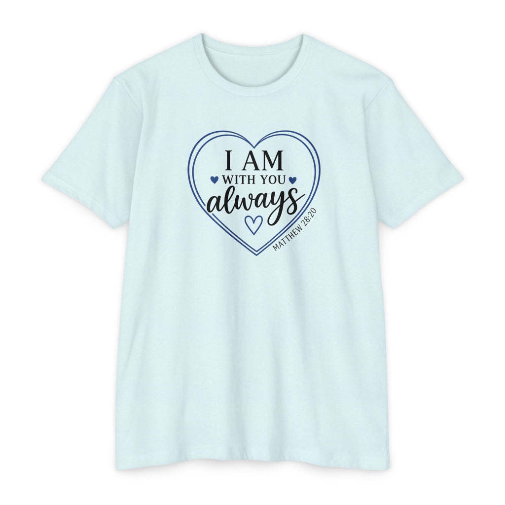 Womens I Am With You Always T-Shirt | Inspirational Script, Floral Accent