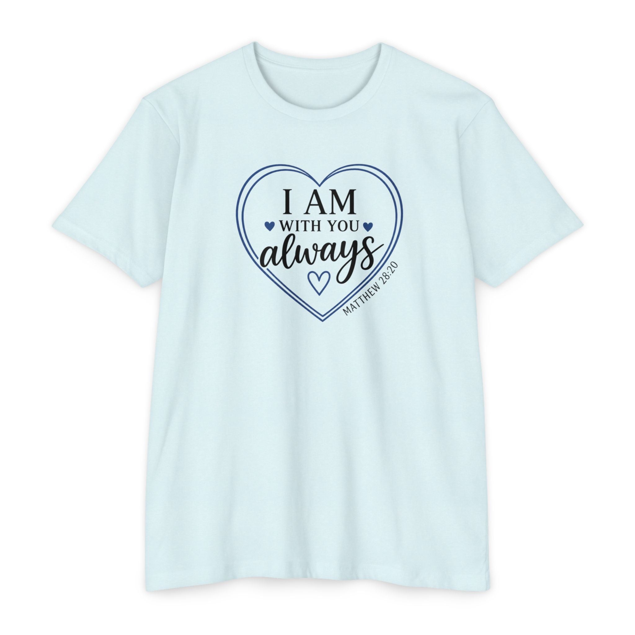 Womens I Am With You Always T-Shirt | Inspirational Script, Floral Accent