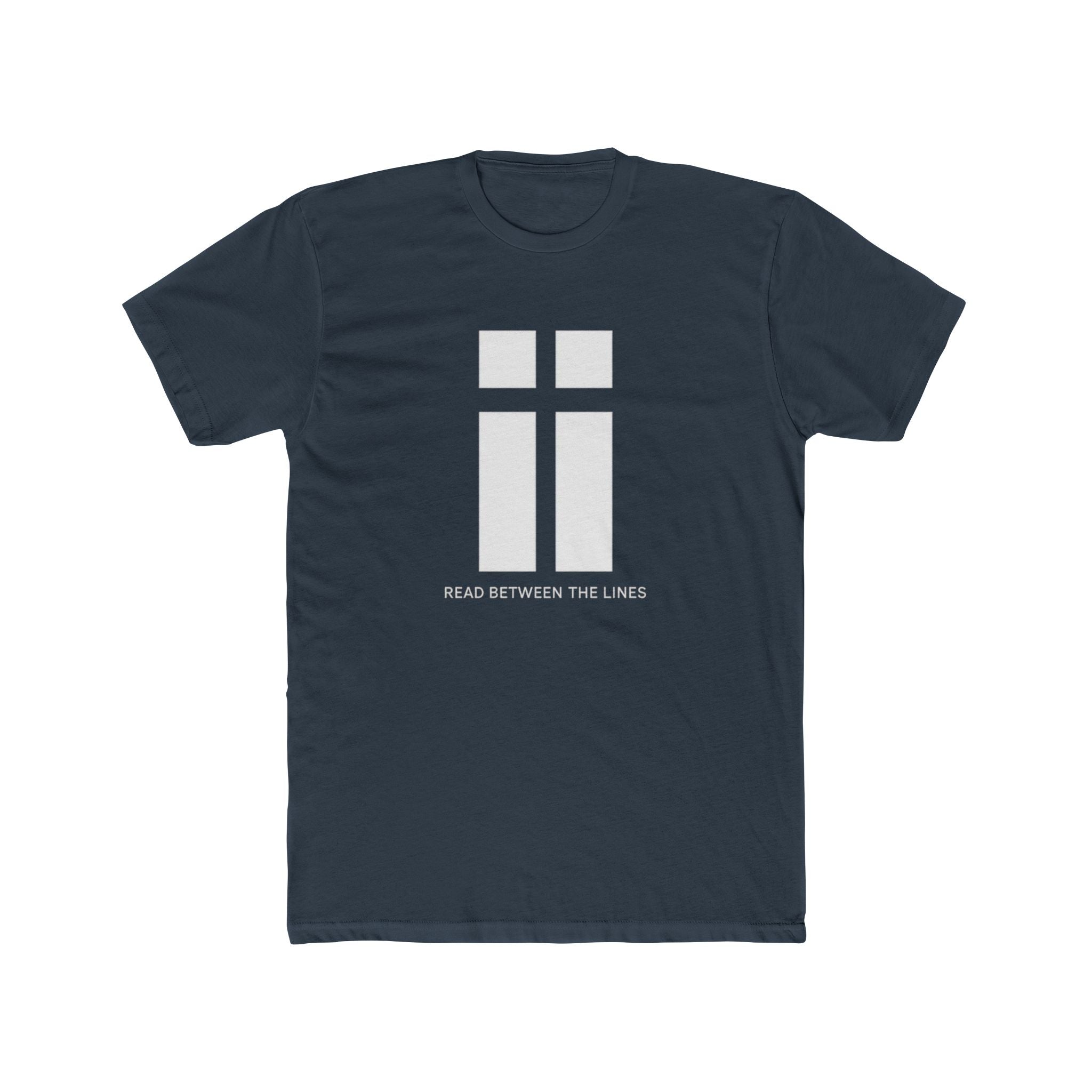 Read Between the Lines graphic Tee | Minimalist Cross Design