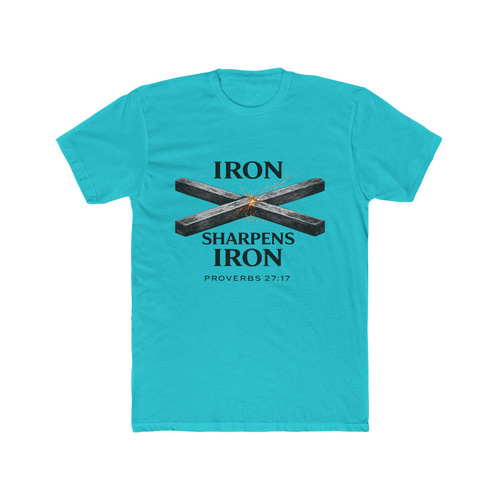 Iron Sharpens Iron T‑Shirt — Proverbs 27:17 Christian Tee