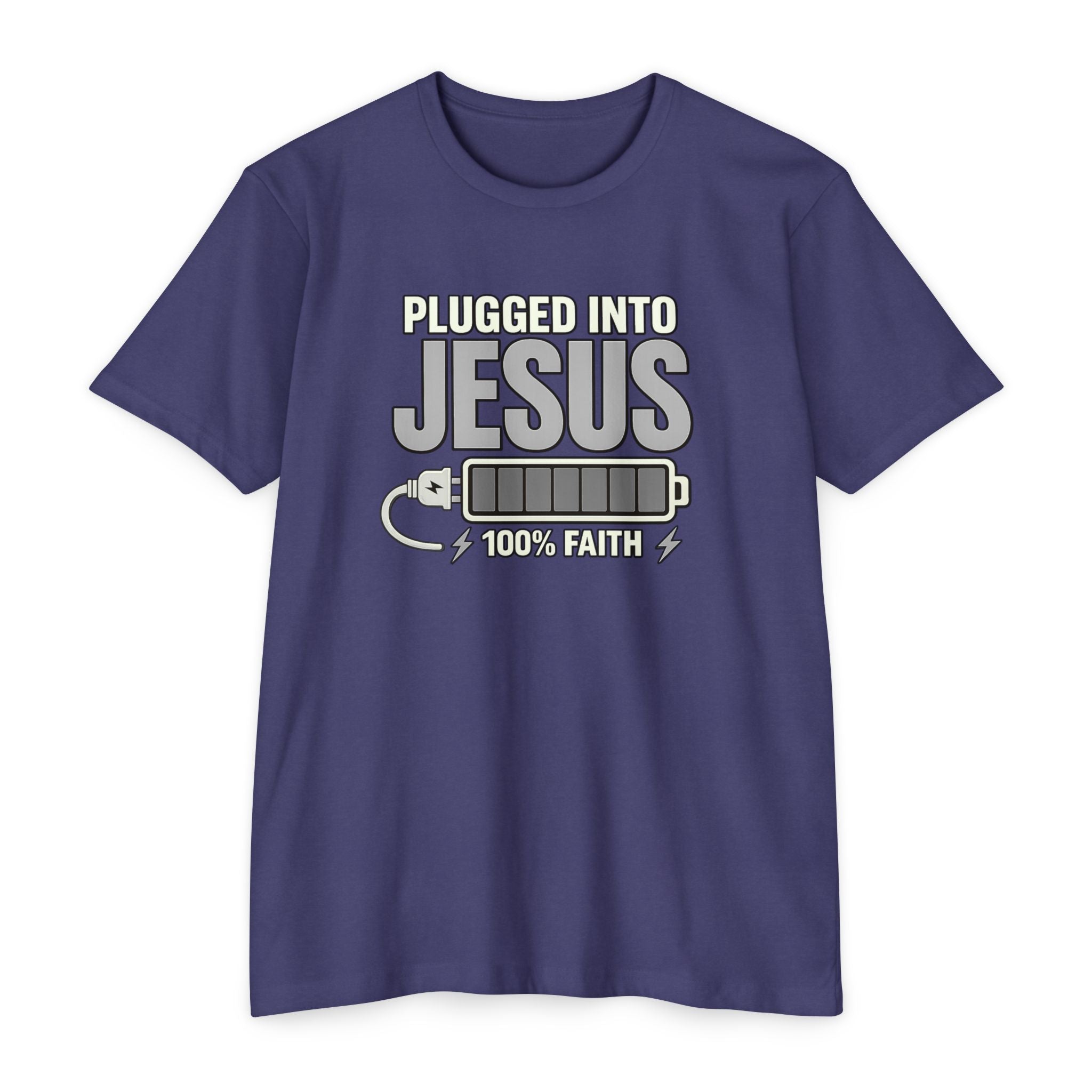 Women "Plugged Into Jesus" Faith Inspired Tee
