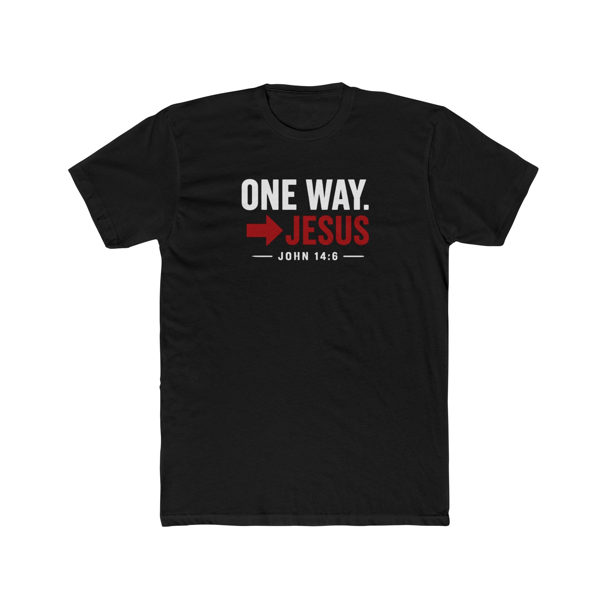 Mens One Way → Jesus T-Shirt — Christian Faith Graphic Tee