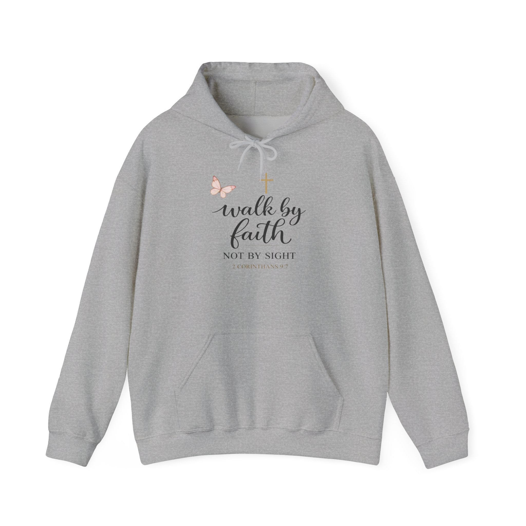 Womens Faith Hoodie - "Walk by Faith, Not by Sight" Christian Pullover