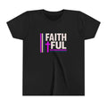 Girls Faithful Youth Tee — Kids Christian Cross T-Shirt (Pink & Black)