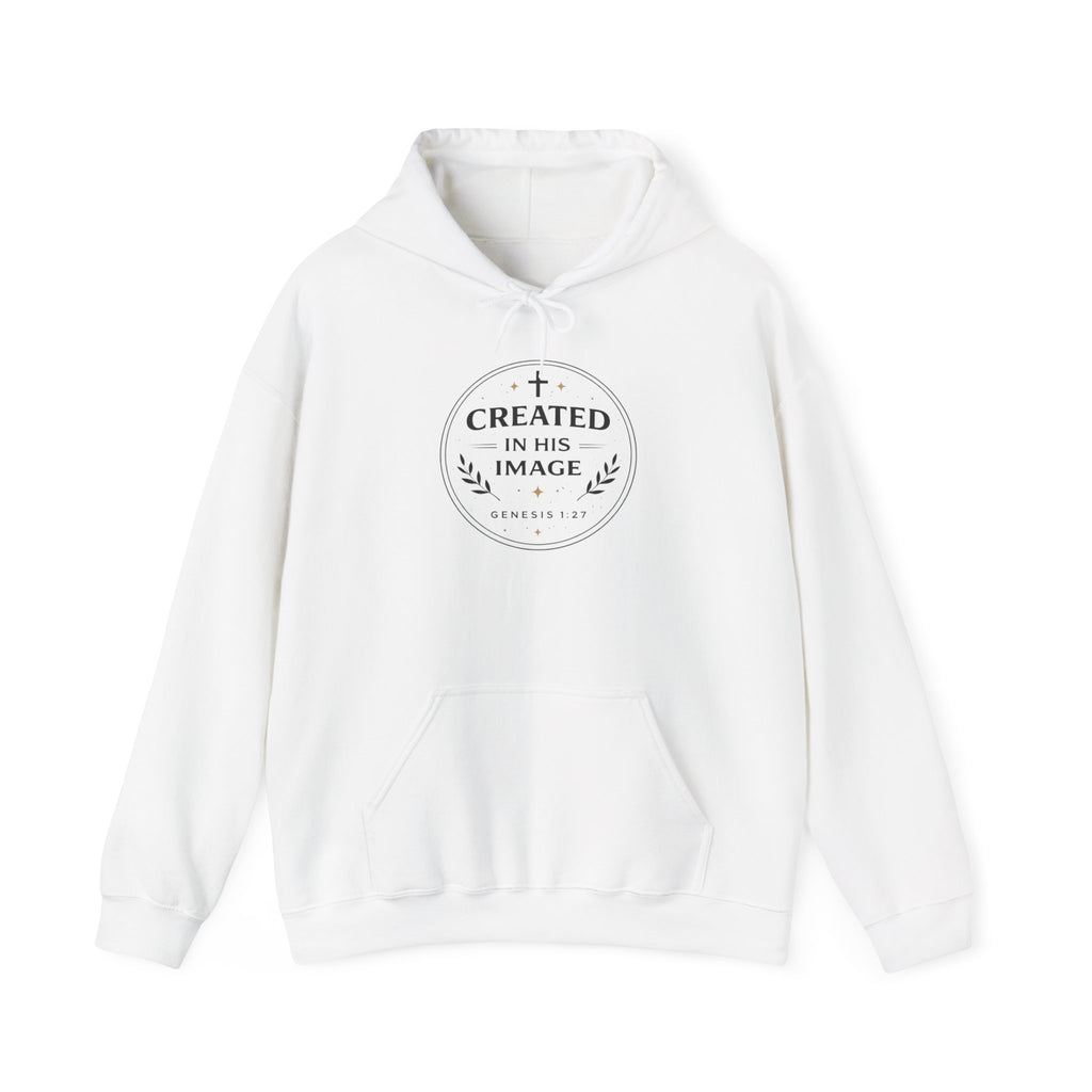 Created In His Image Hoodie — Christian Faith Pullover, Inspirational Bible Verse Sweatshirt