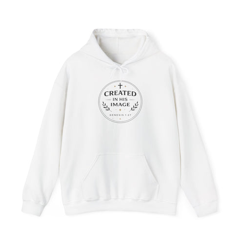 Created In His Image Hoodie — Christian Faith Pullover, Inspirational Bible Verse Sweatshirt