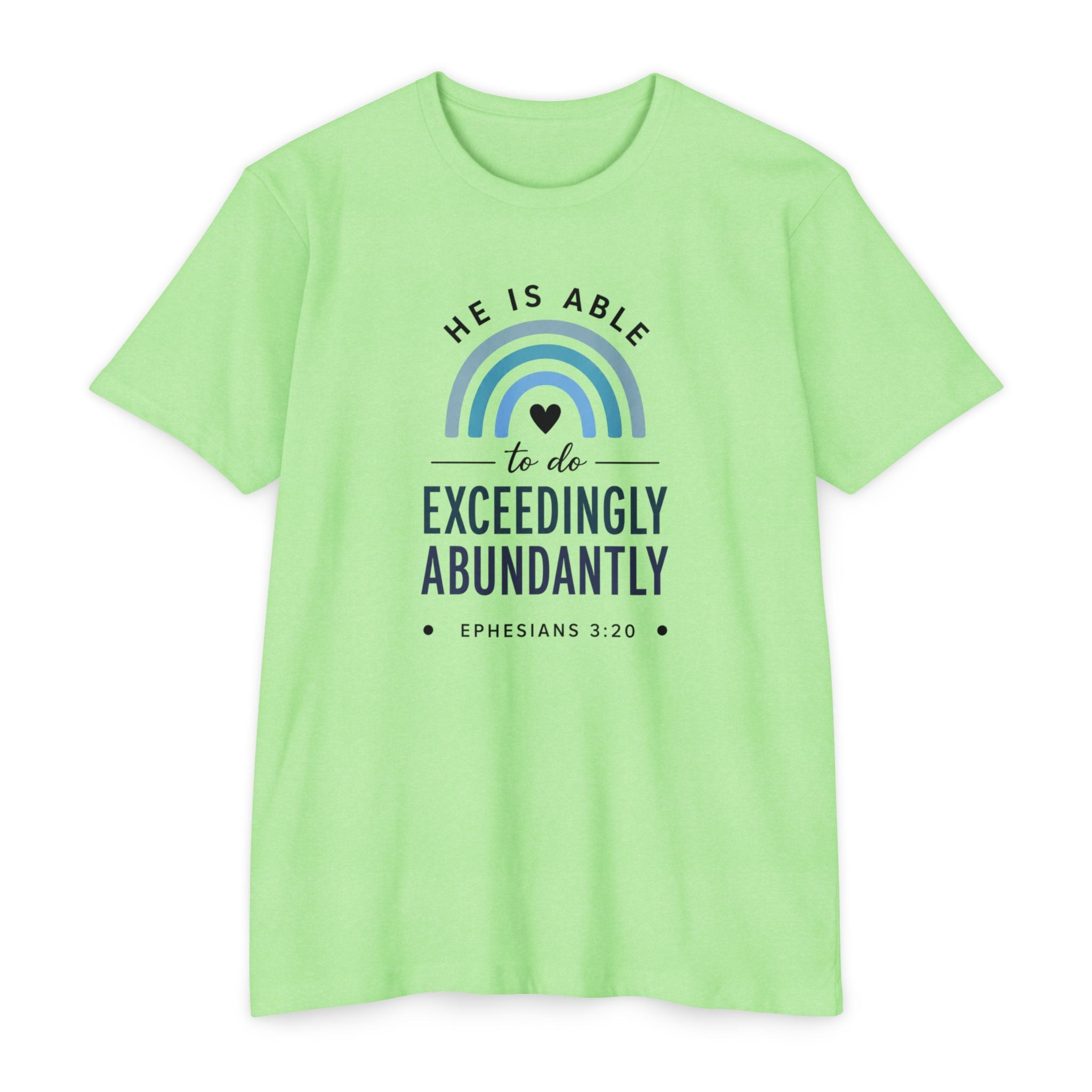 Womens Exceedingly Abundantly T-Shirt — Ephesians 3:20 Inspirational Christian Tee