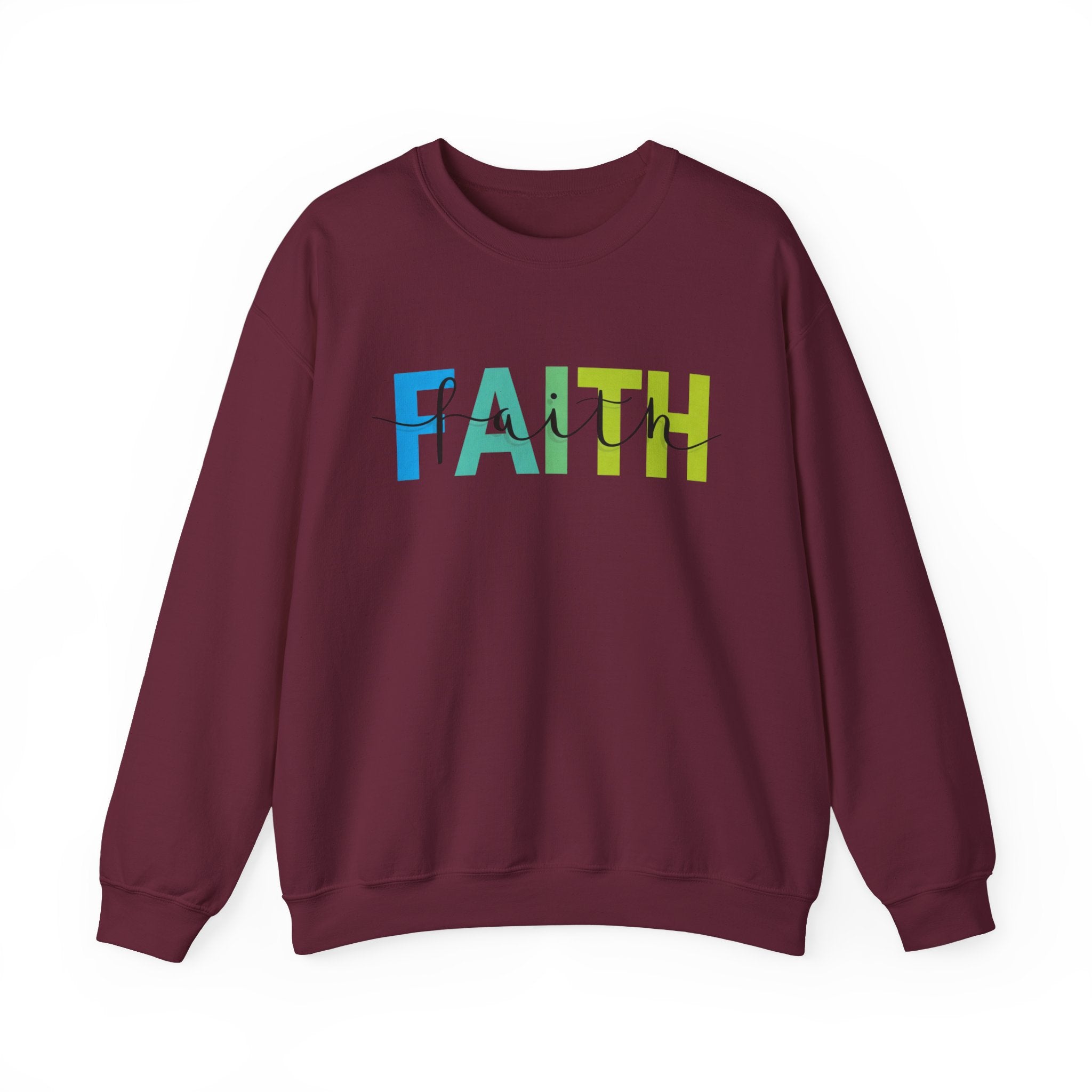 Faith Colorblock Crewneck Sweatshirt — Inspirational Christian Pullover