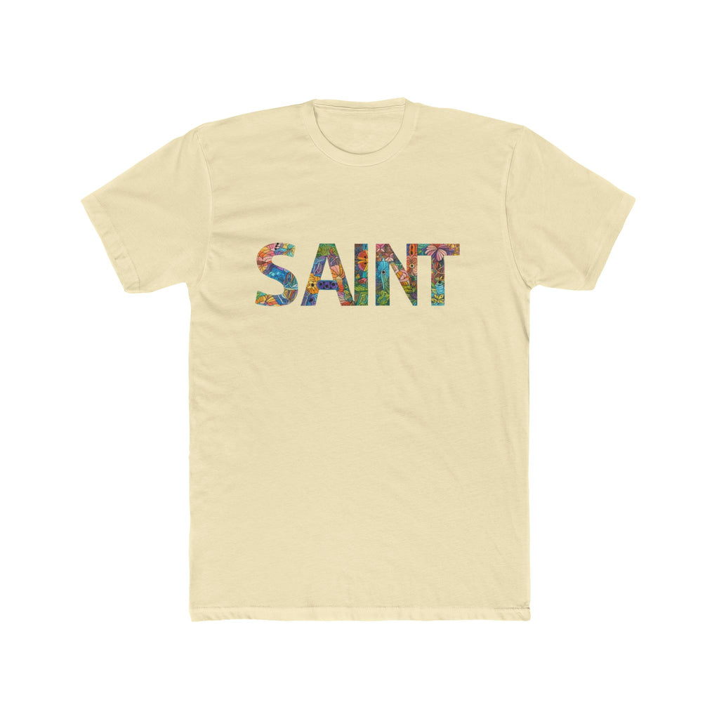SAINT floral letters T-Shirt | Botanical Typography Tee