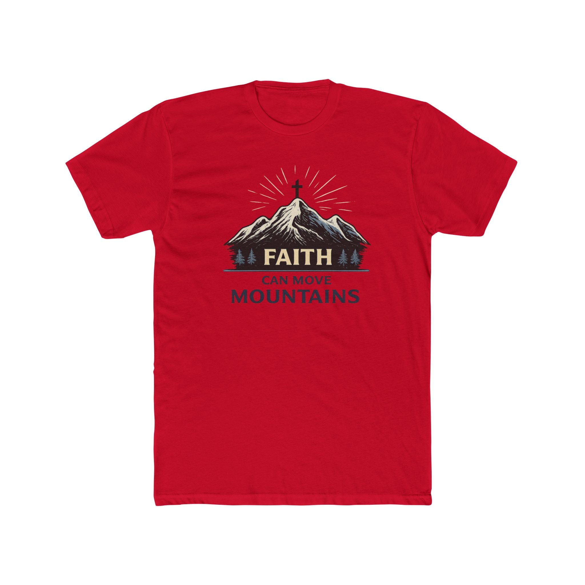 Faith Can Move Mountains T-Shirt | Christian Mountain Cross Tee