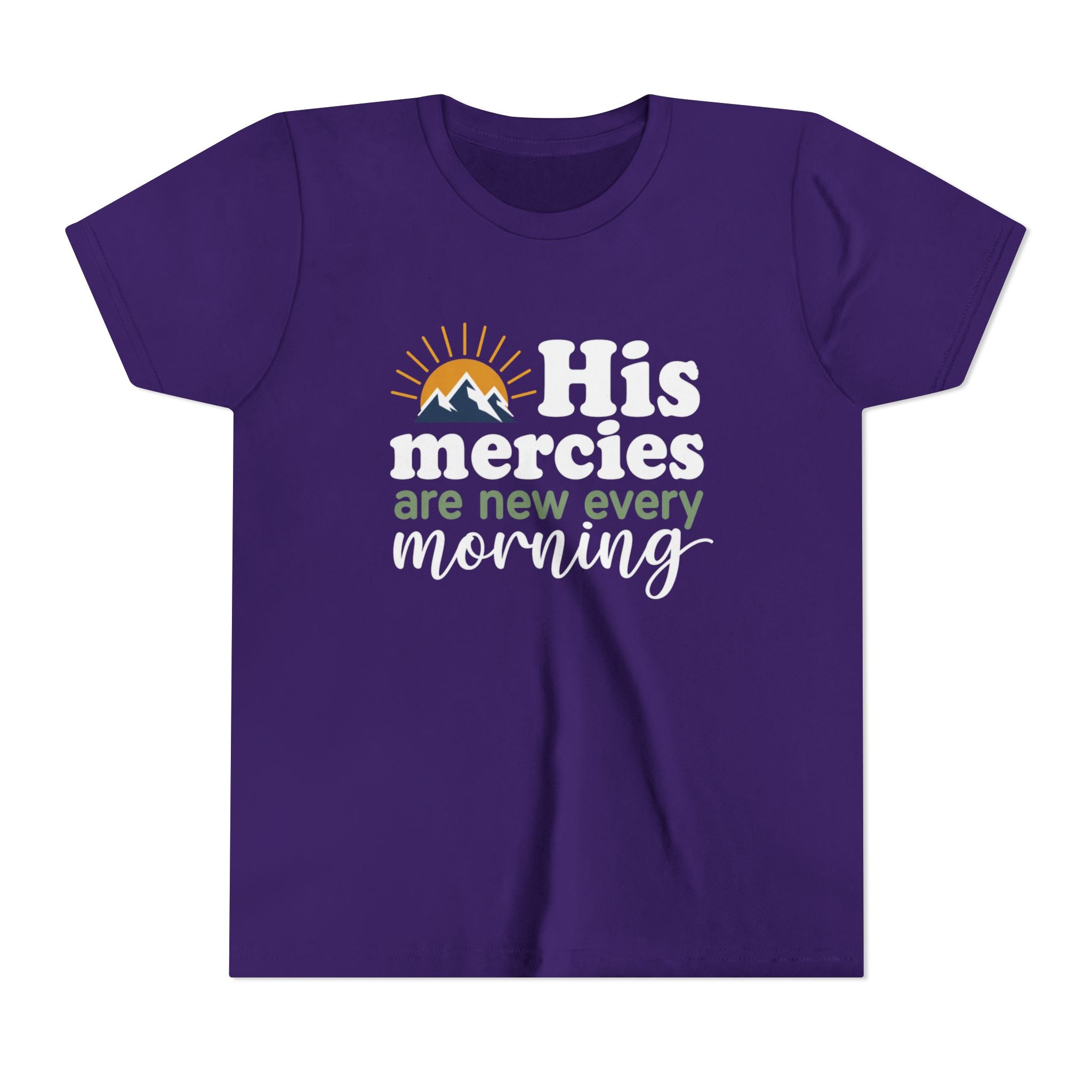 Boys Tee “His Mercies Are New Every Morning” Christian Faith Kids Shirt