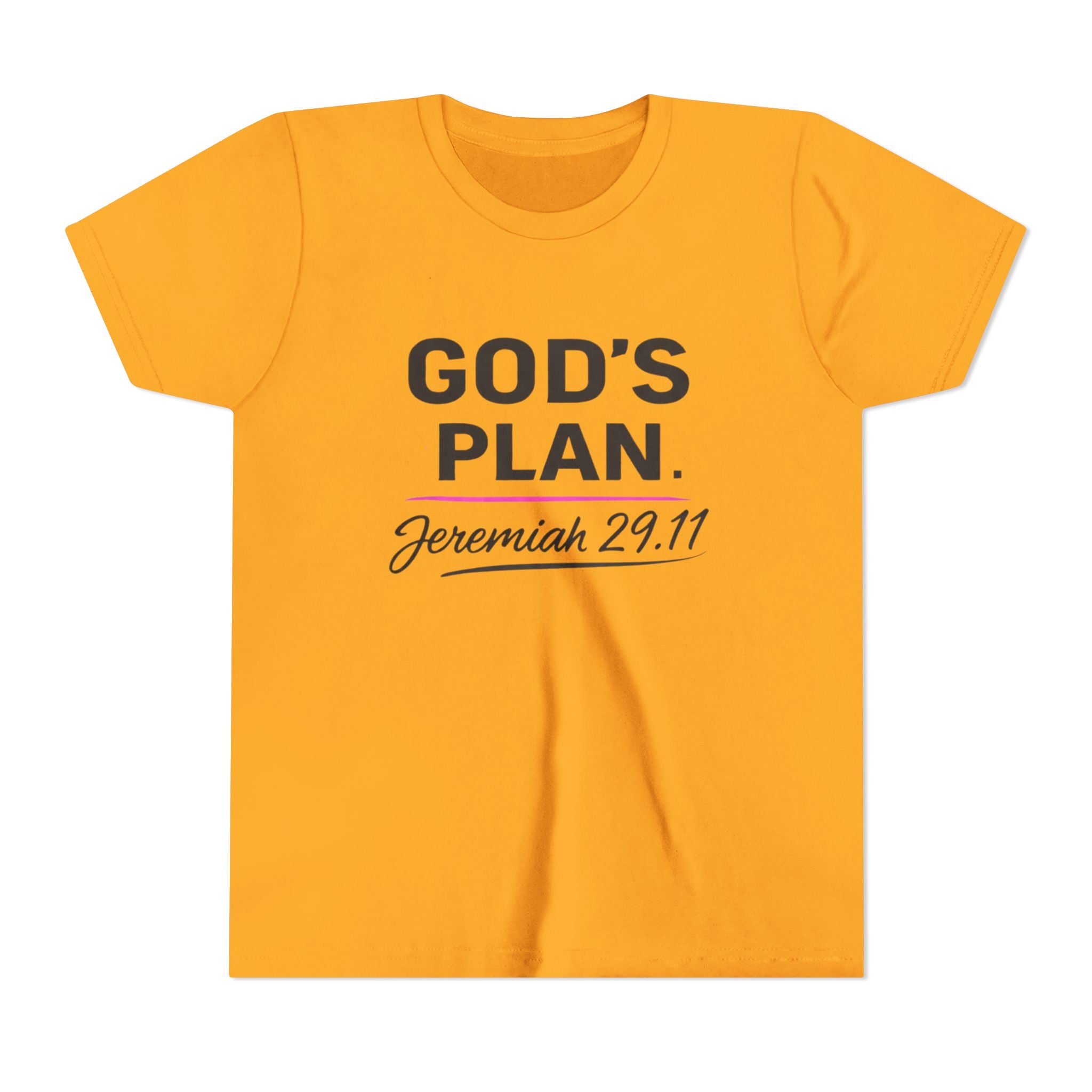 Girls Youth Tee — "God's Plan" Jeremiah 29:11 Christian Faith T-shirt