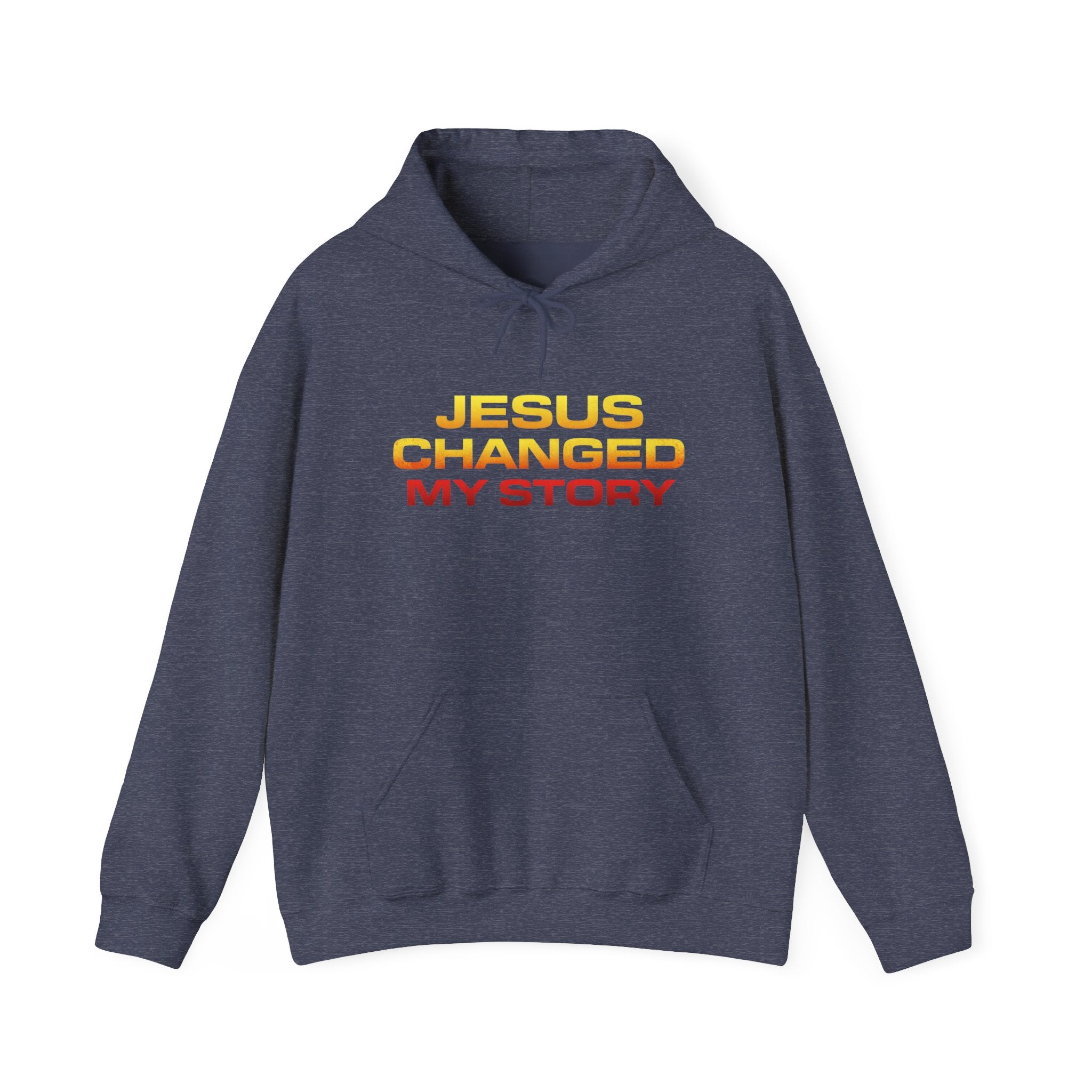 Mens Jesus Changed My Story Hoodie — Christian Faith Inspirational Pullover