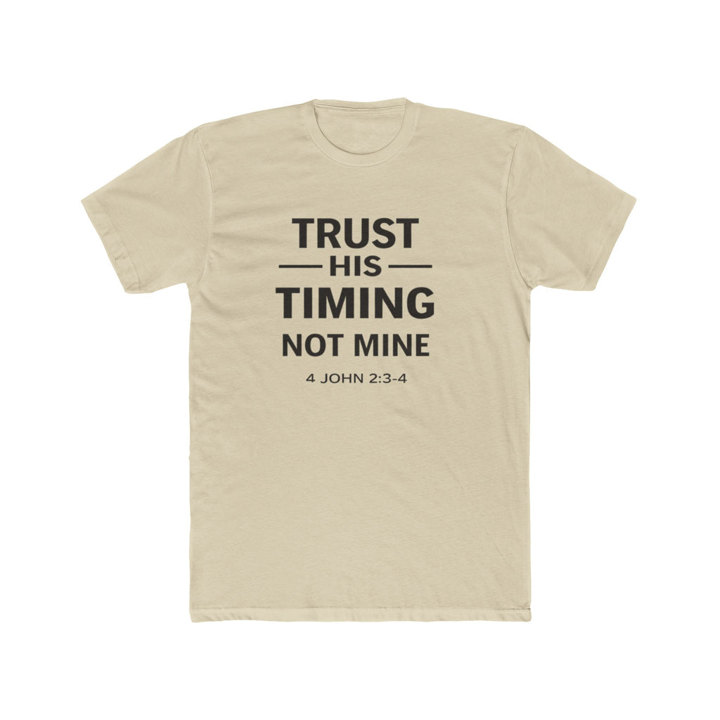 Mens "Trust His Timing Not Mine" Christian T‑Shirt