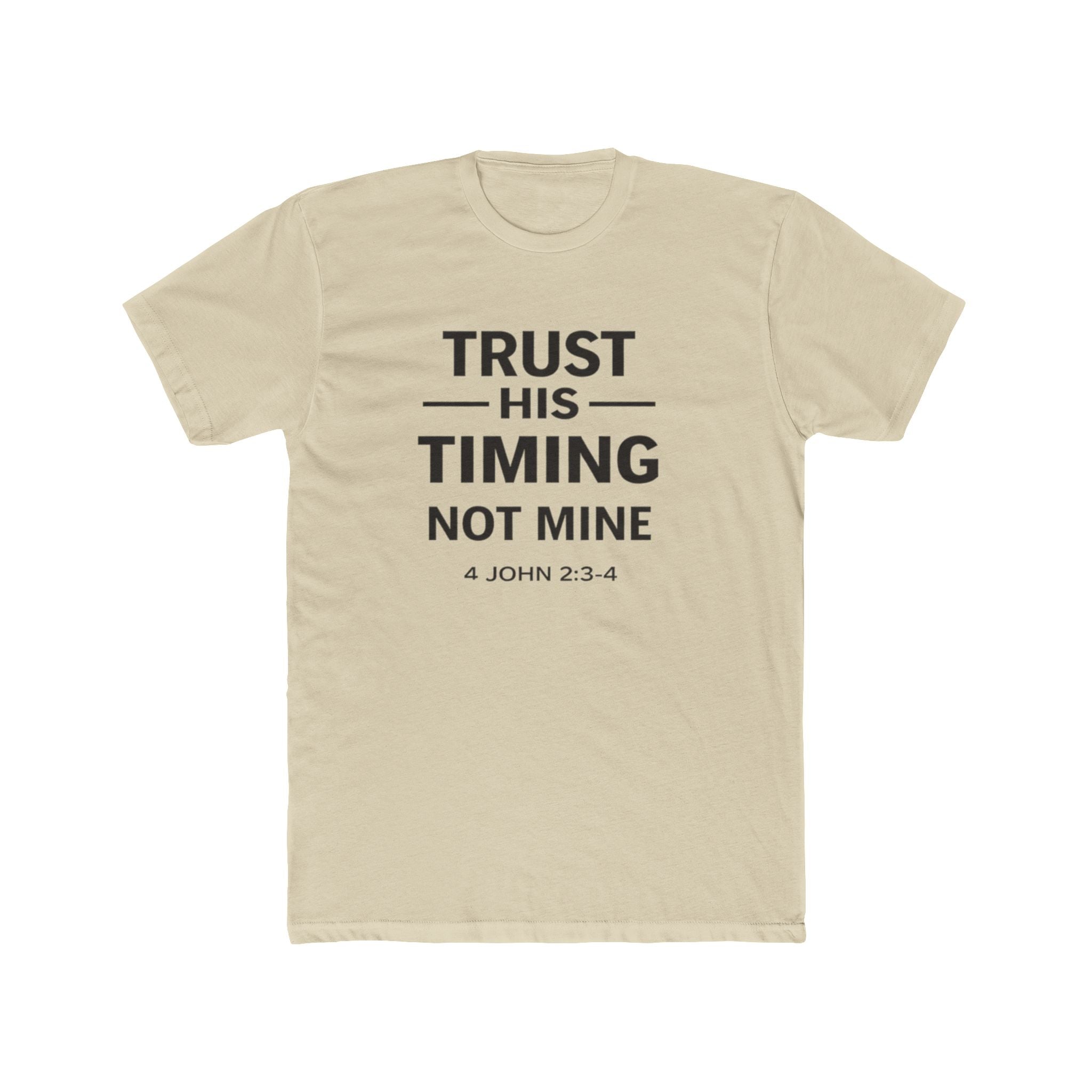 Mens "Trust His Timing Not Mine" Christian T‑Shirt