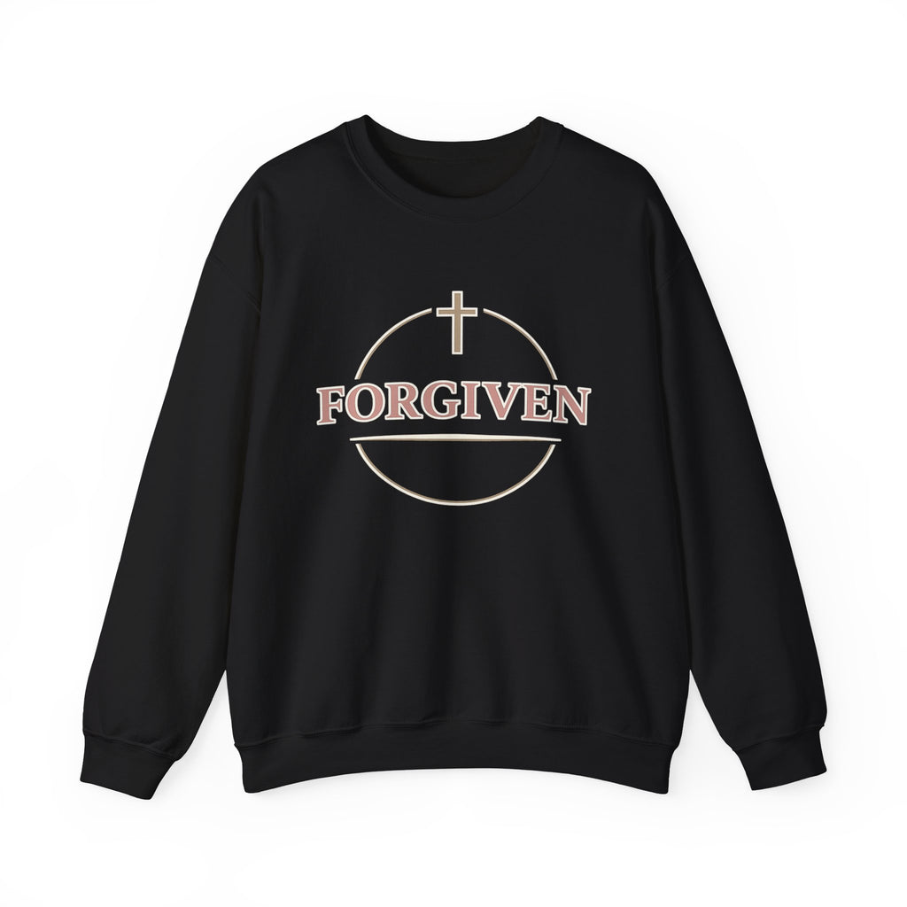 Womens Forgiven Crewneck Sweatshirt — Christian Faith Cross Pullover