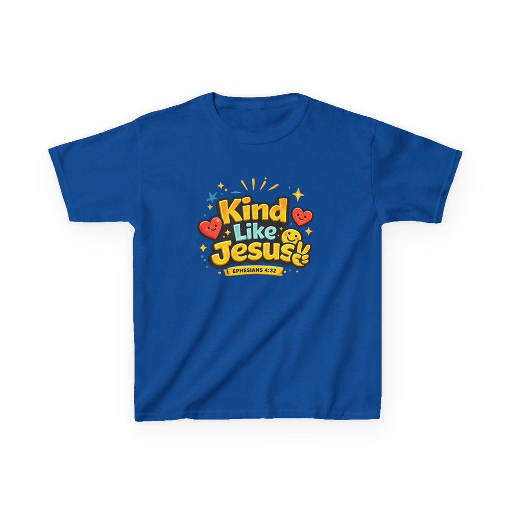 Kids Tee — "Kind Like Jesus" Cute Christian Graphic Shirt