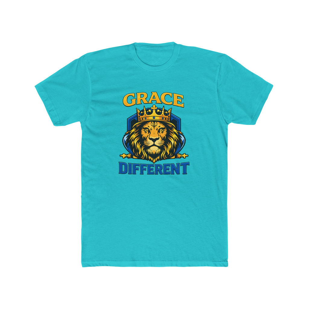 Grace Different Lion Graphic Tee — Crowned Lion Inspirational Christian Shirt