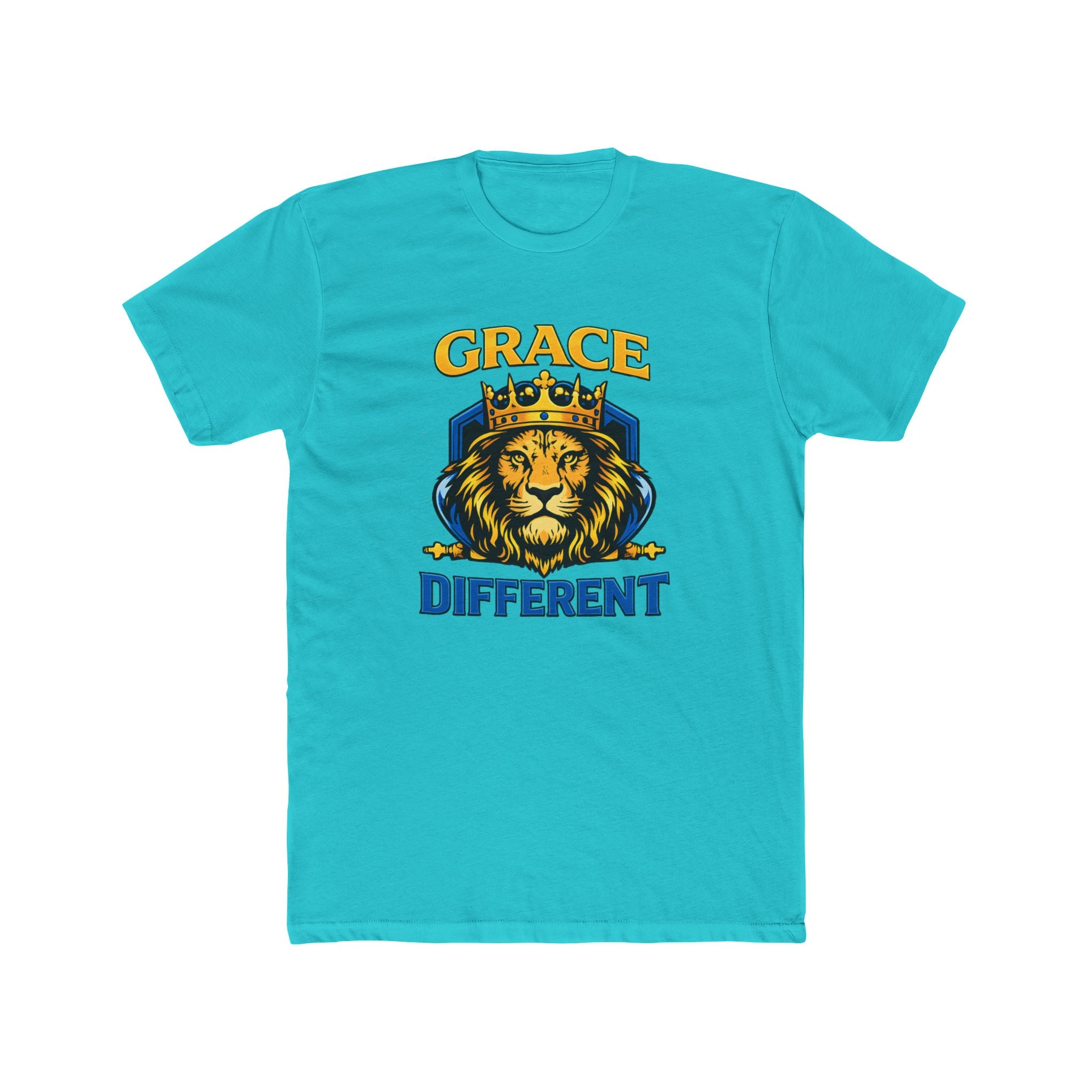 Grace Different Lion Graphic Tee — Crowned Lion Inspirational Christian Shirt