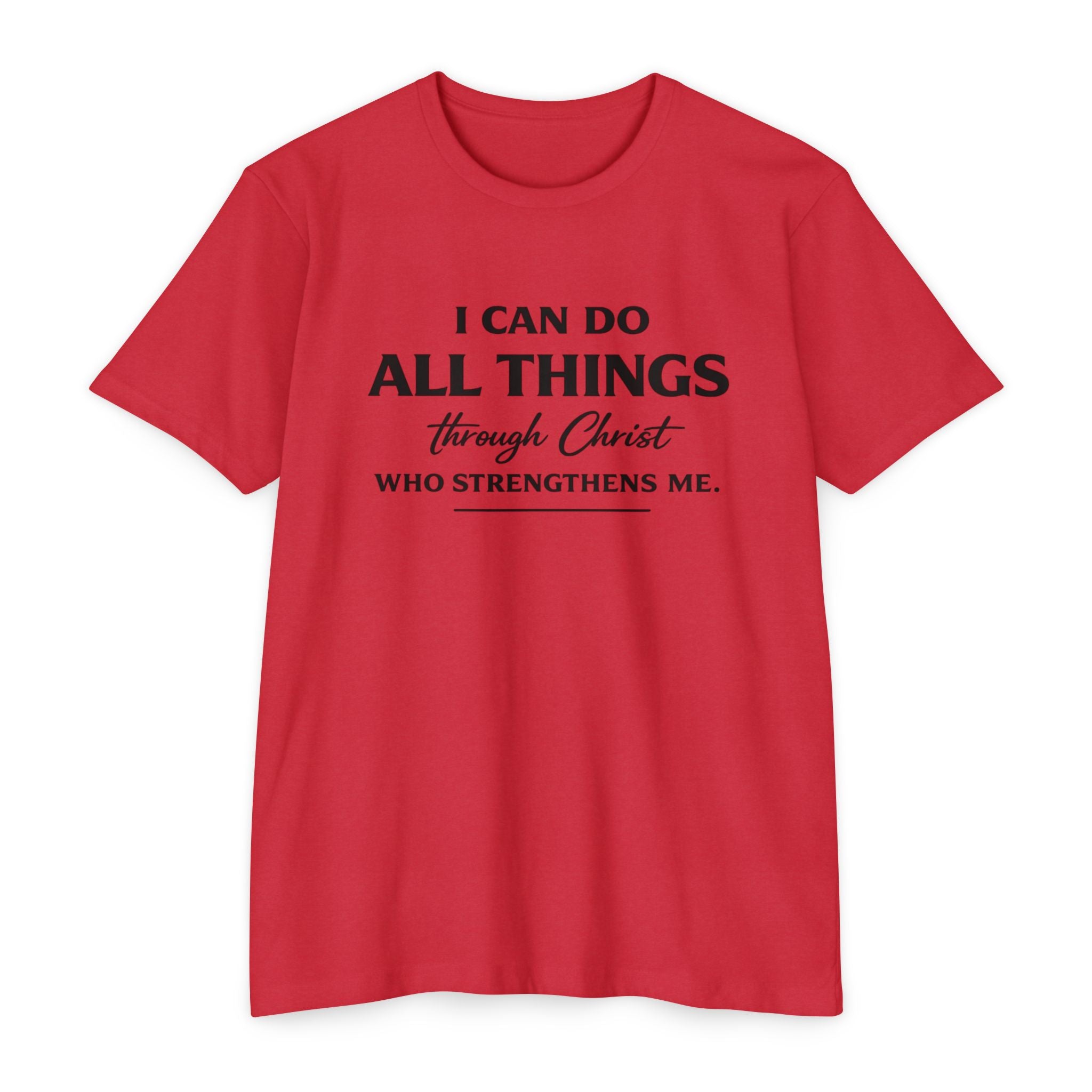Womens "I Can Do All Things" Christian Scripture Tee