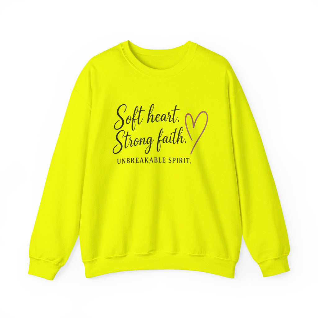 Womens Crewneck Sweatshirt "Soft Heart. Strong Faith."