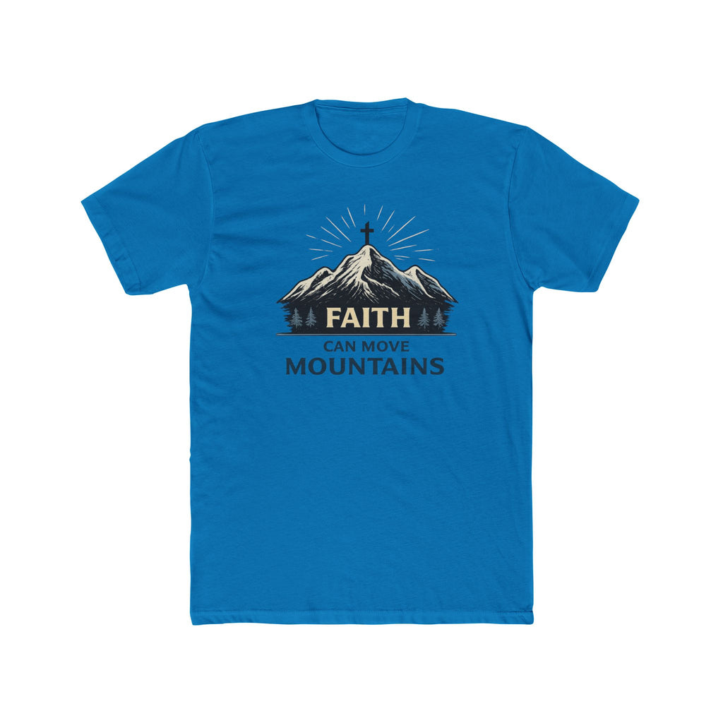 Faith Can Move Mountains T-Shirt | Christian Mountain Cross Tee