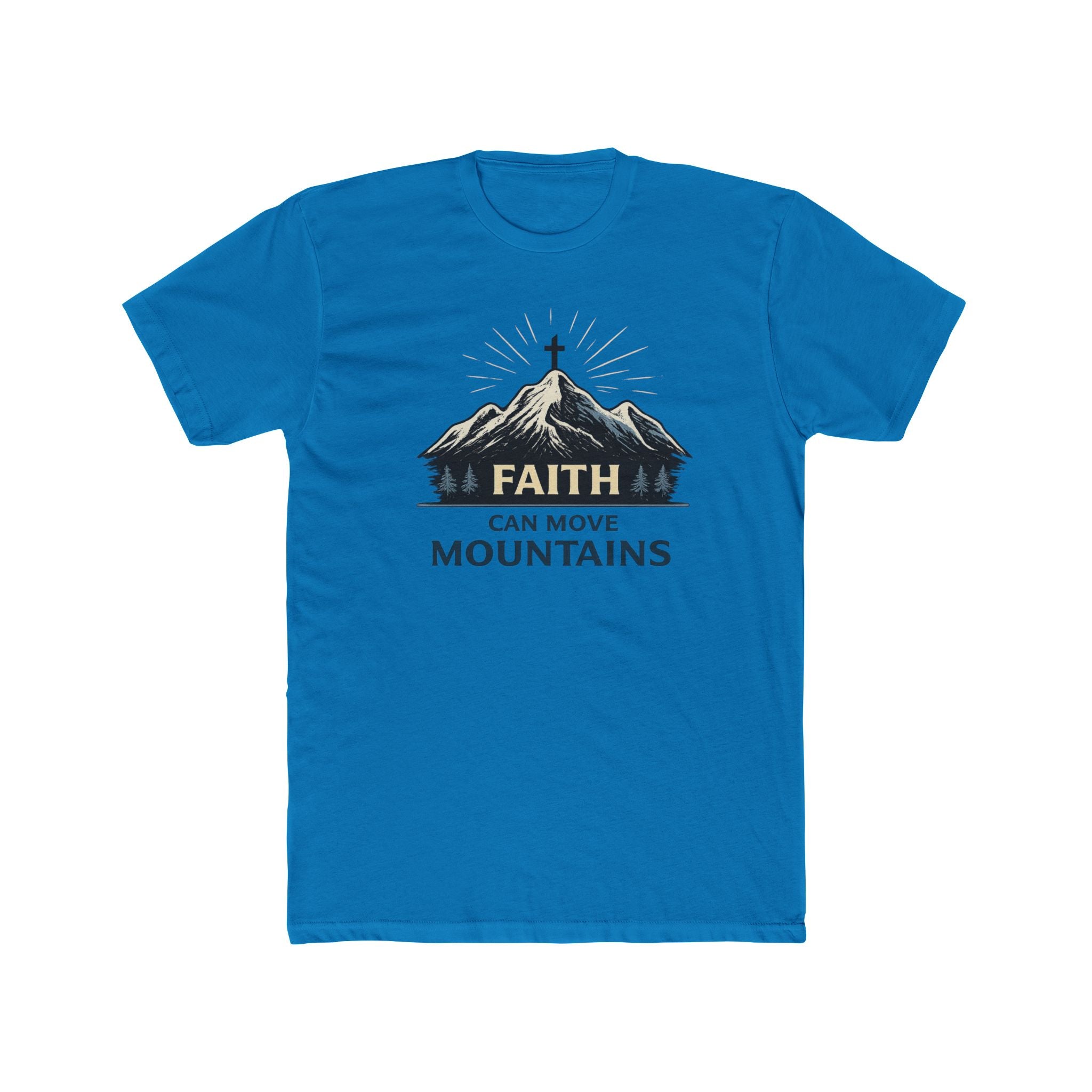 Faith Can Move Mountains T-Shirt | Christian Mountain Cross Tee