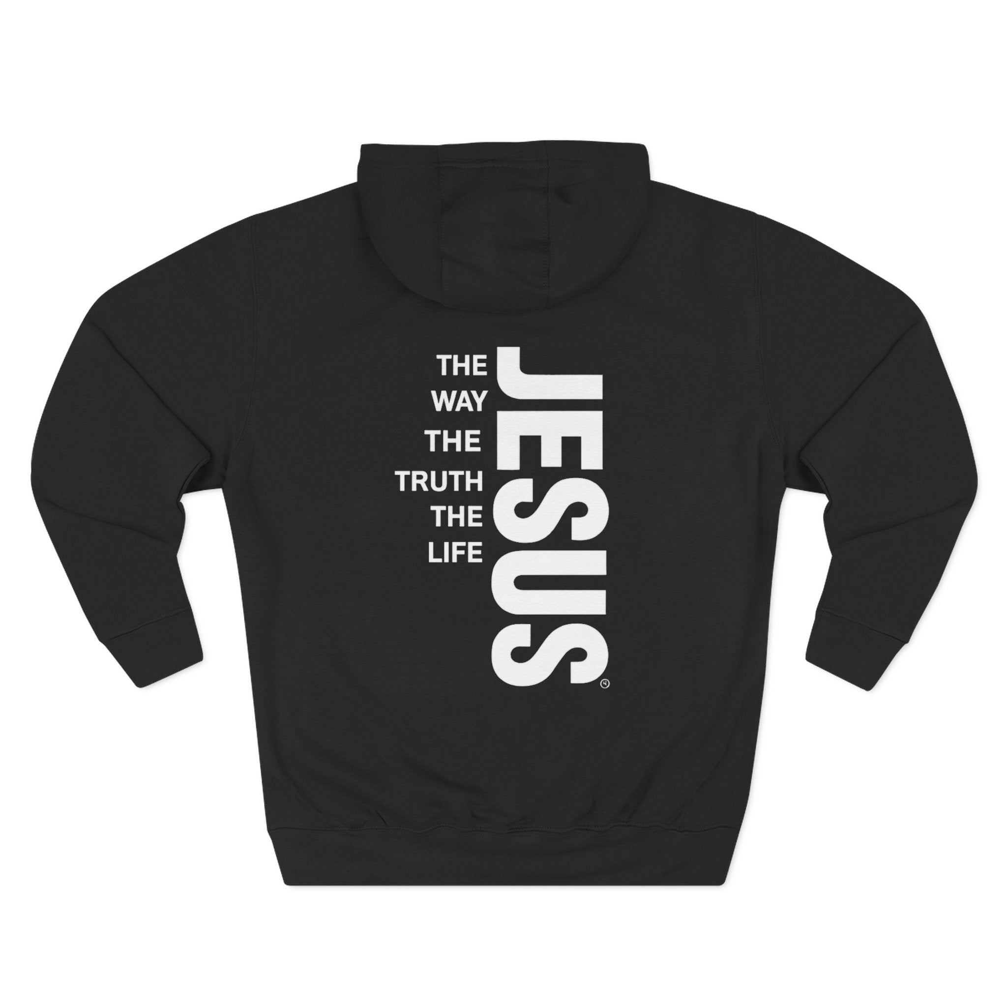 Jesus Vertical Text Hoodie — The Way The Truth The Life Christian Hoodie