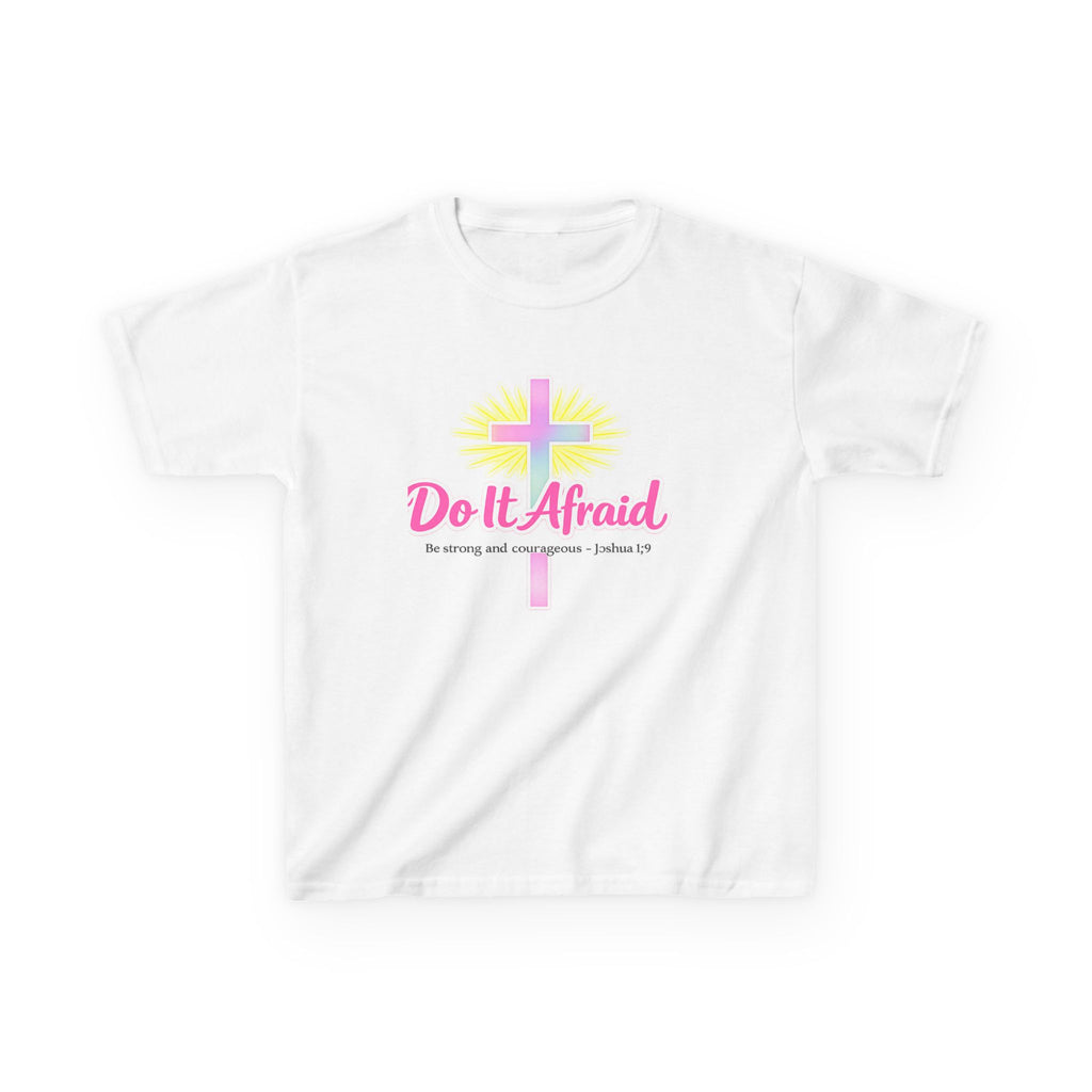Girls Tshirt "Do It Afraid" Cross Christian Shirt