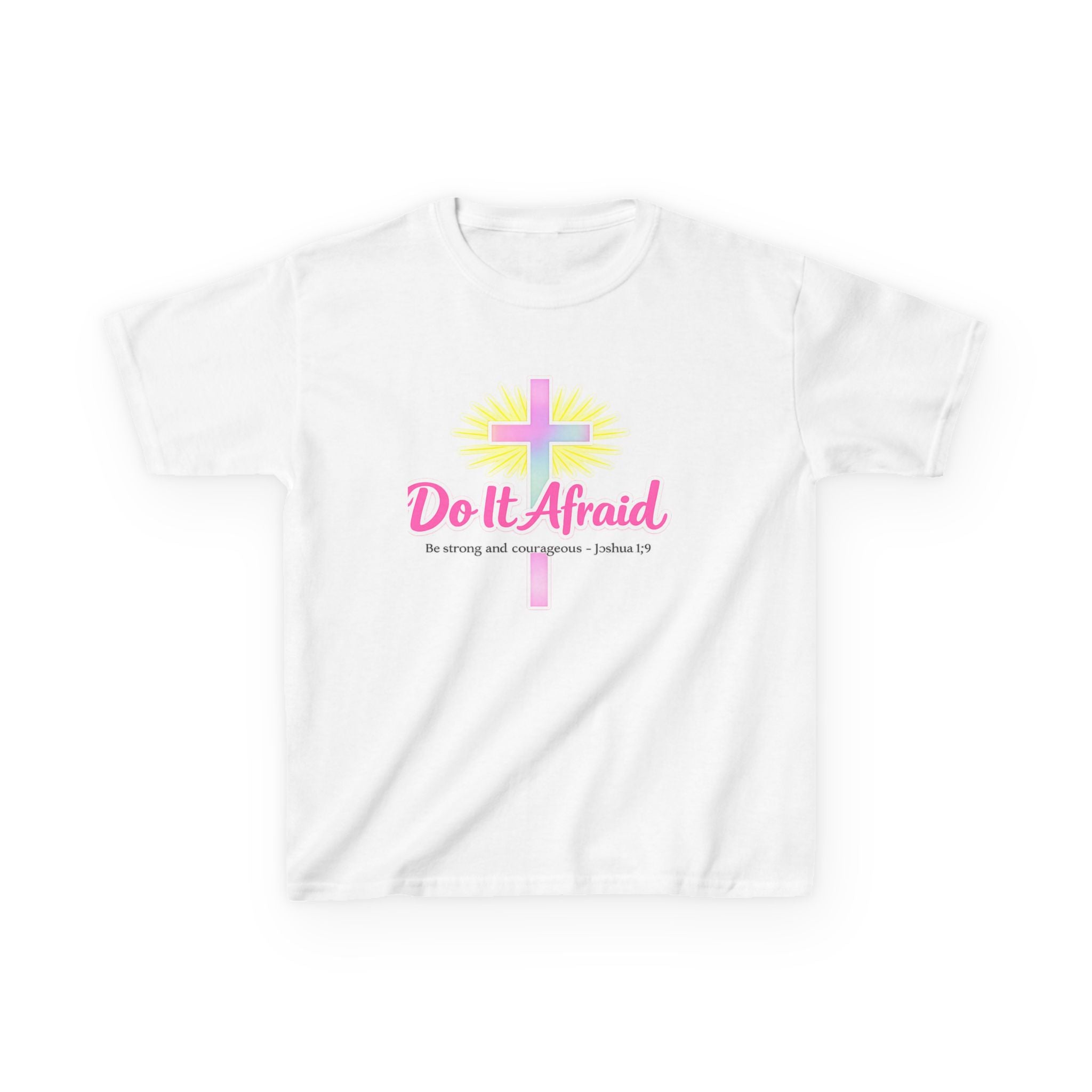Girls Tshirt "Do It Afraid" Cross Christian Shirt