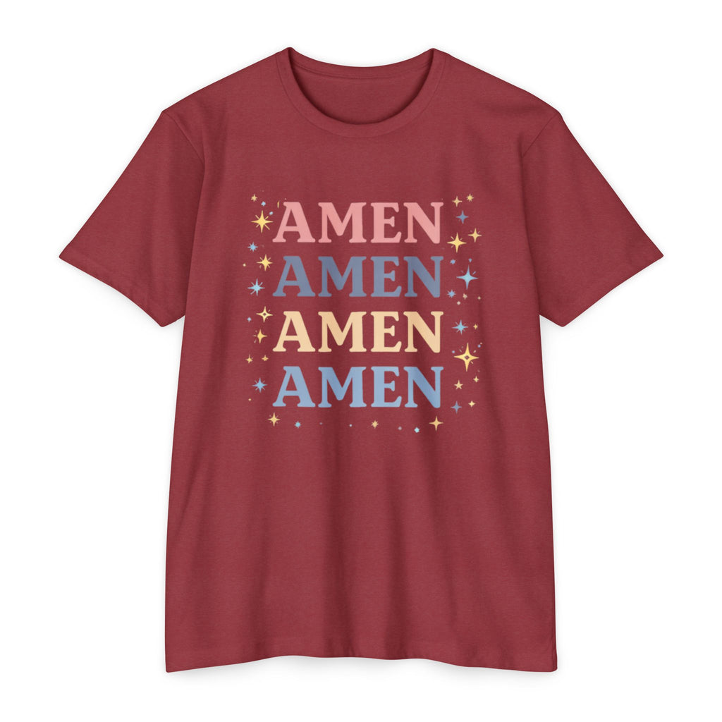 Amen Stack Retro Graphic T-Shirt — Colorful Faith Tee