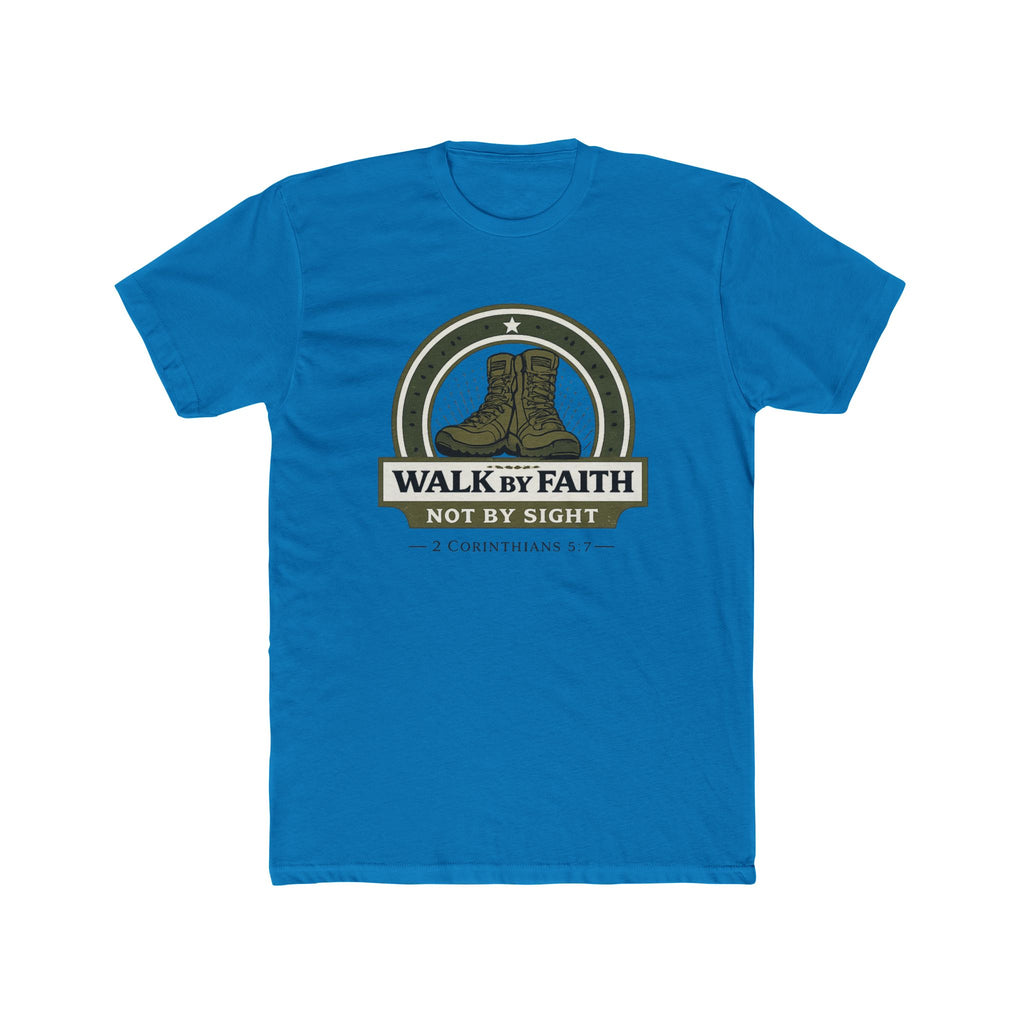Walk By Faith boots graphic Tee | Christian scripture apparel, 2 Corinthians quote