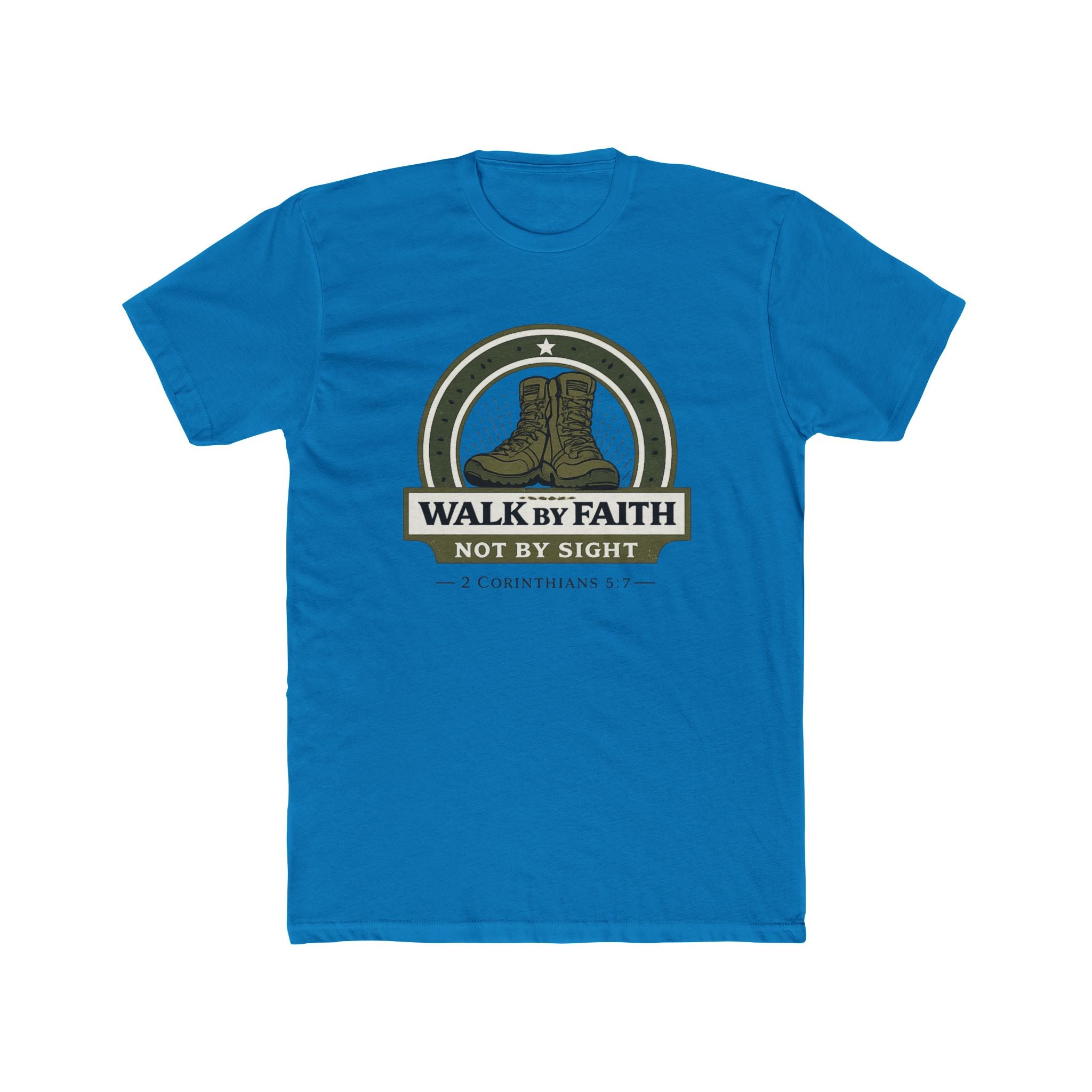 Walk By Faith boots graphic Tee | Christian scripture apparel, 2 Corinthians quote