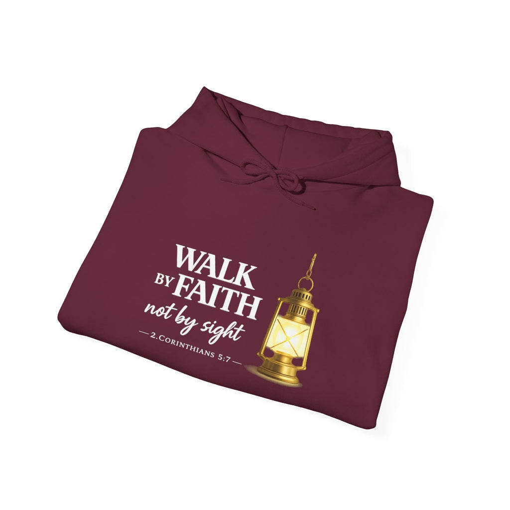 Womens Faith Lantern Hoodie  "Walk by Faith, not by sight" Christian Prayer Sweatshirt