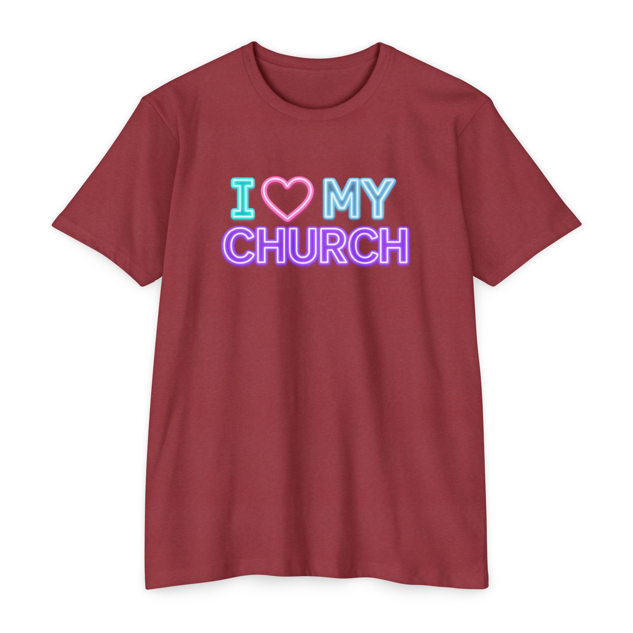 Womens I Love My Church T-Shirt | Tie Dye Heart Lettering