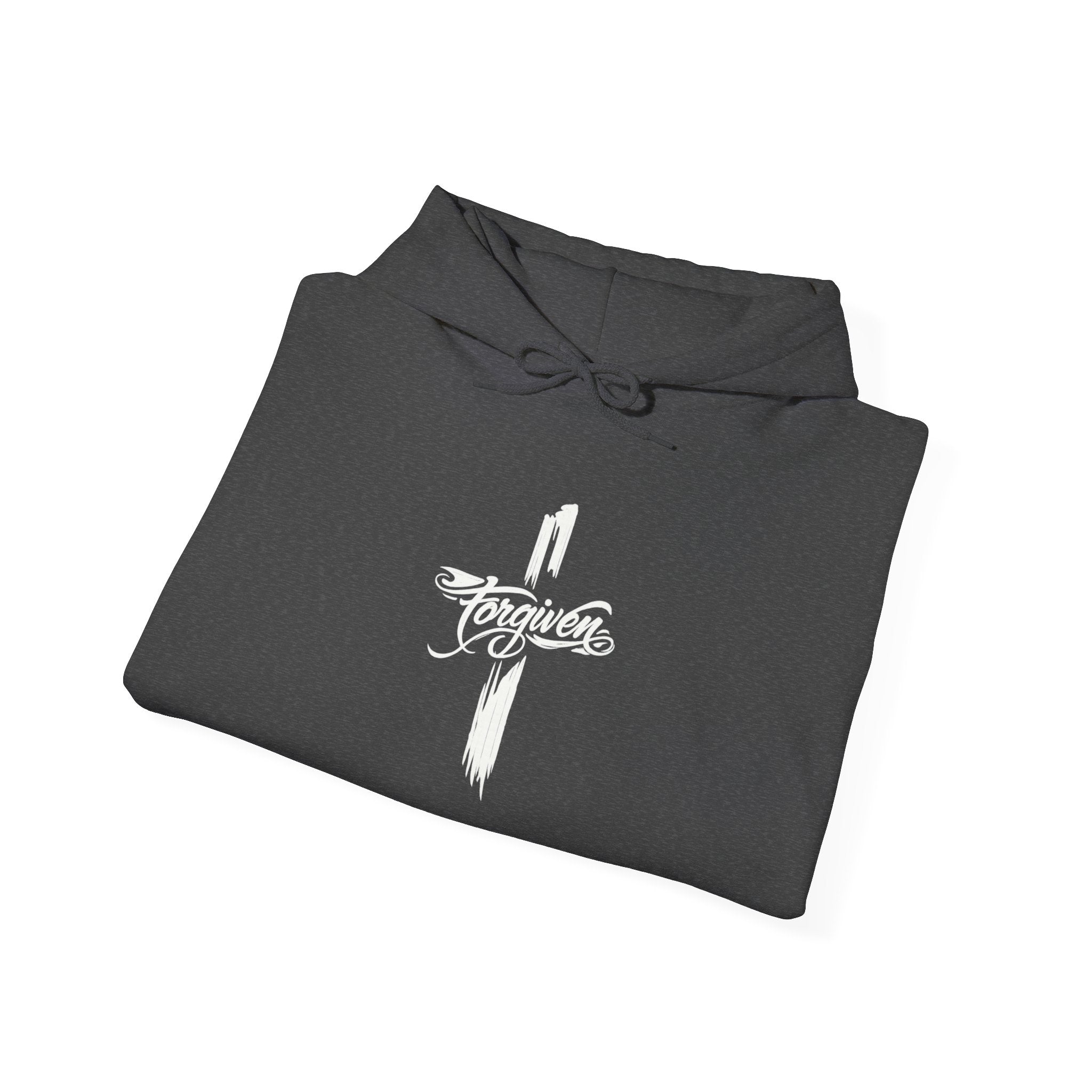 Mens Forgiven Cross Hoodie – Christian Faith Pullover