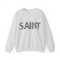 Womens Crewneck Sweatshirt  'SAINT' Colorful Floral Lettering