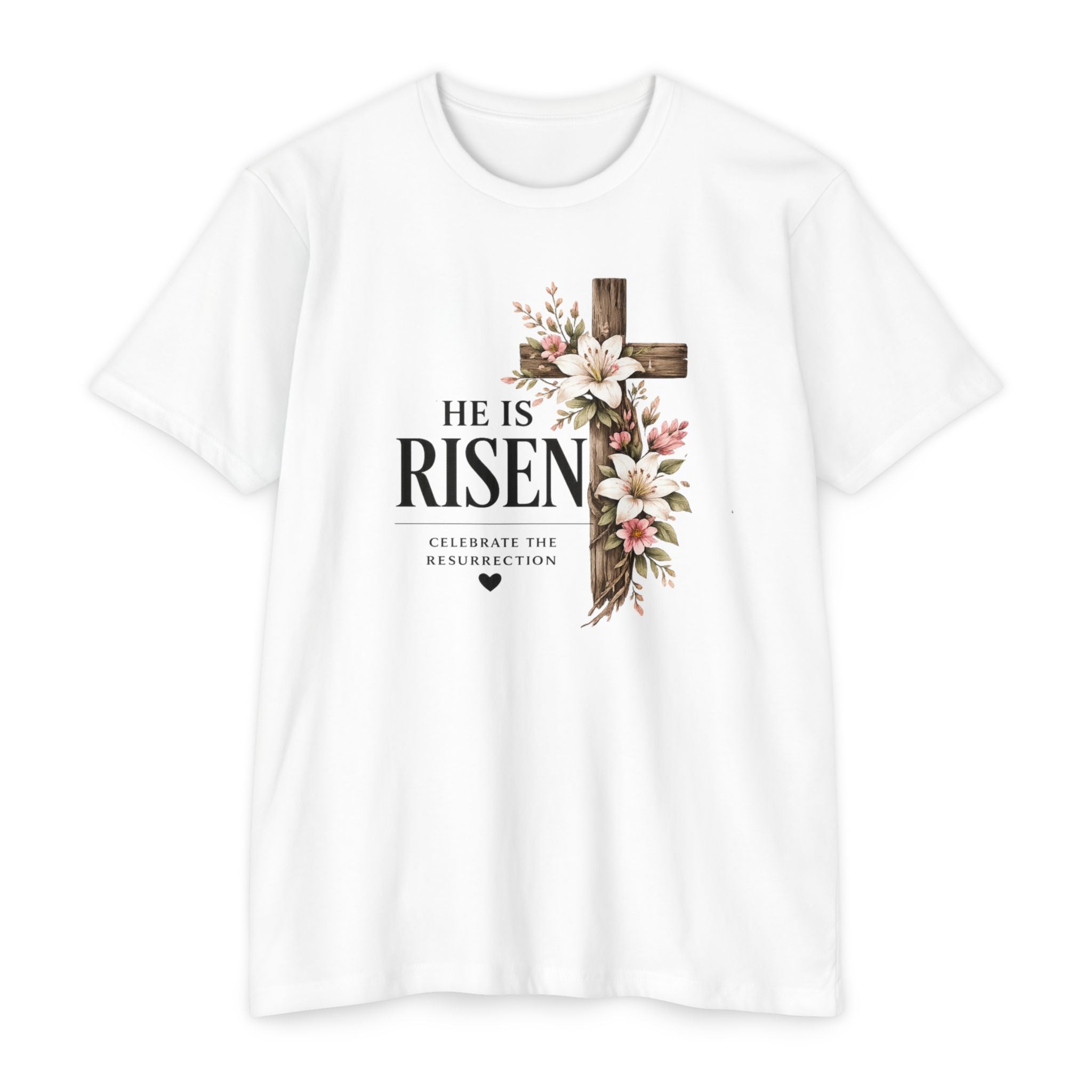 Womens He Is Risen crown of thorns T-Shirt | Resurrection Easter Christian Tee