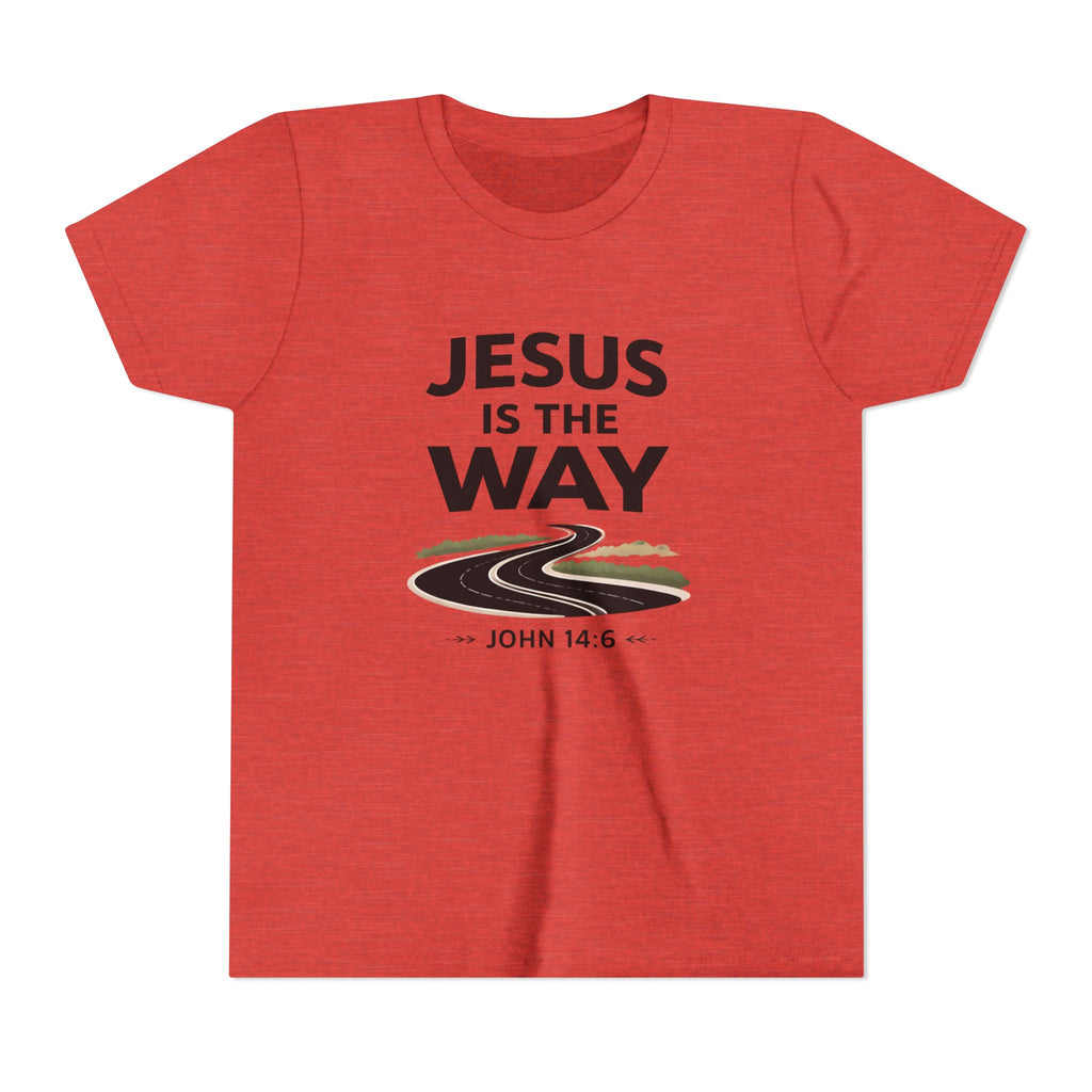 Boys Youth Tee — "Jesus Is The Way" Christian Graphic Shirt (John 14:6)