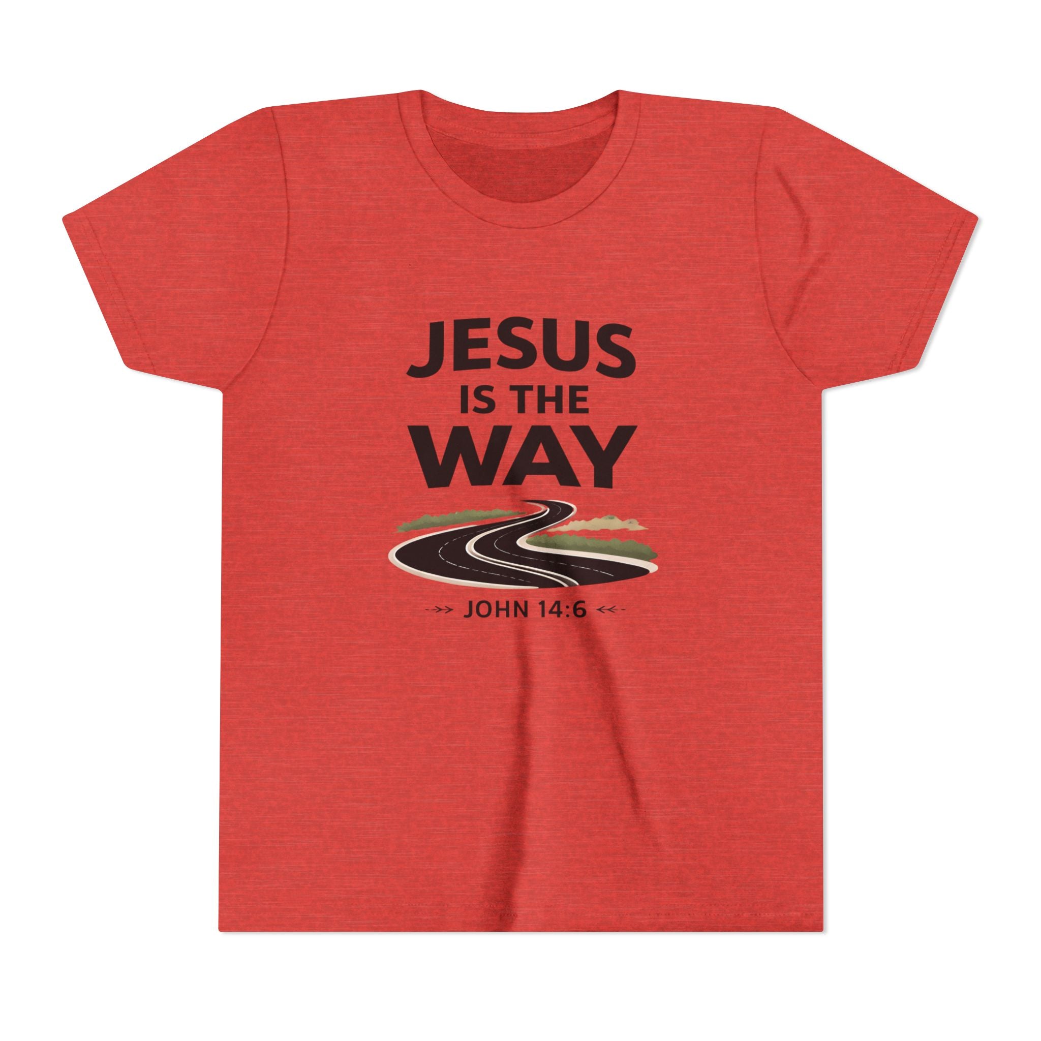 Boys Youth Tee — "Jesus Is The Way" Christian Graphic Shirt (John 14:6)