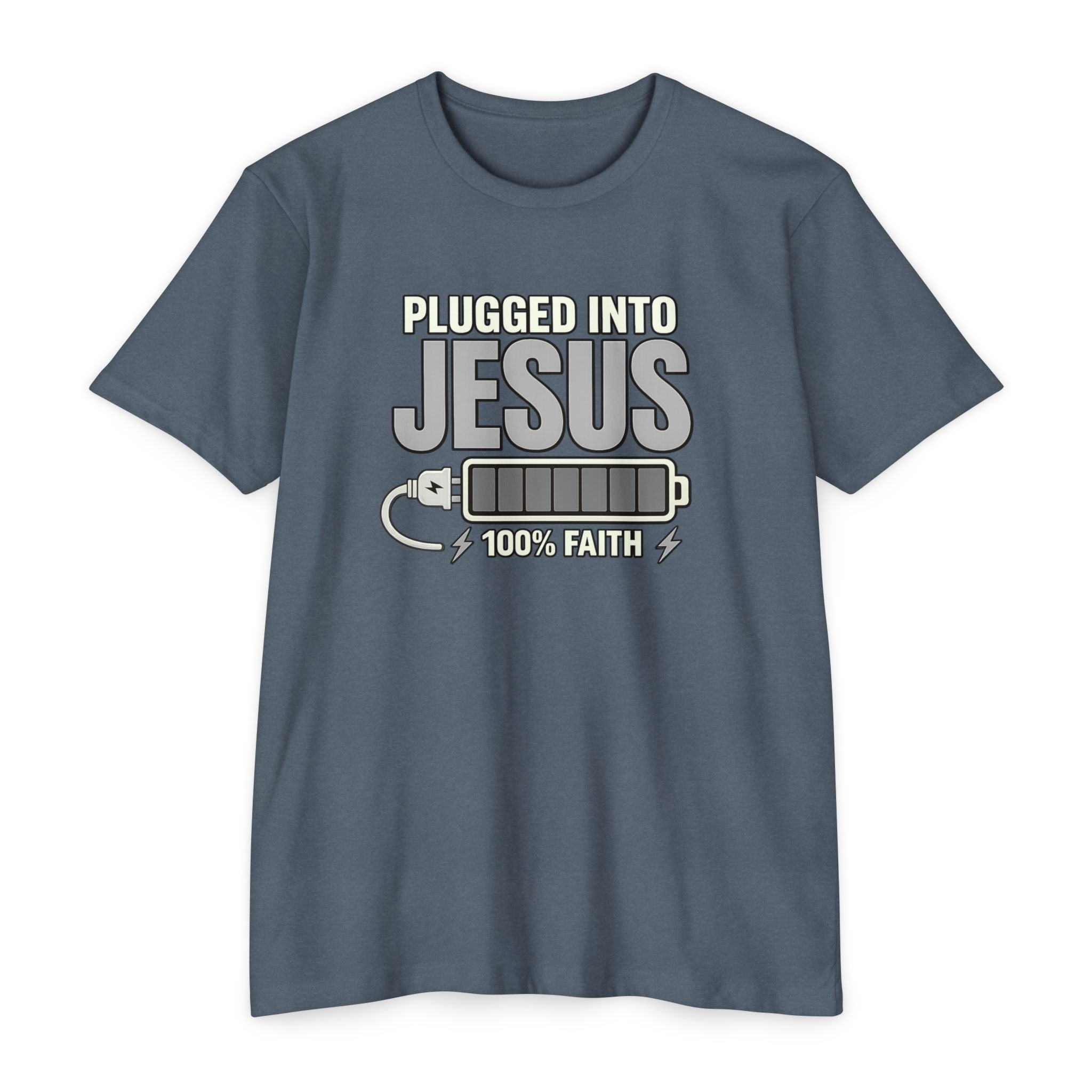 Women "Plugged Into Jesus" Faith Inspired Tee
