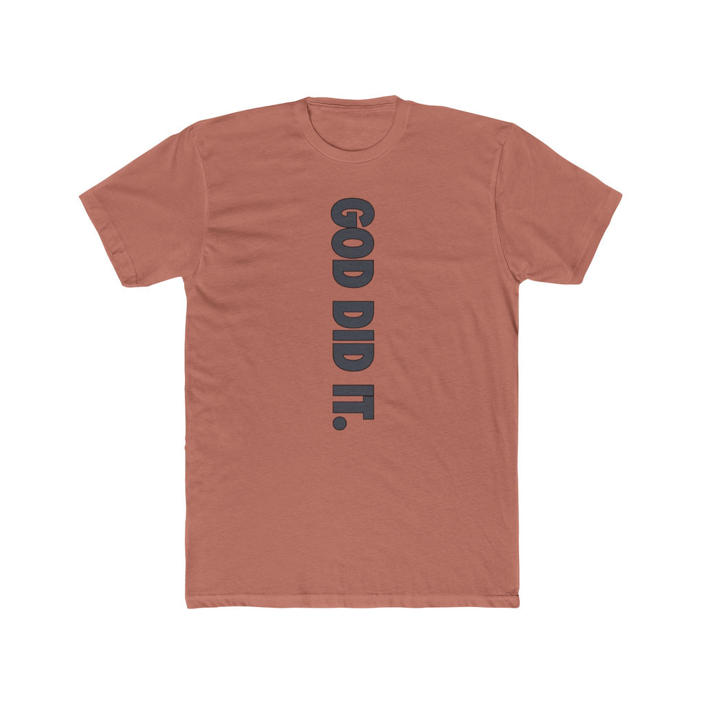 God Did It Tee — Vertical Script Religious Christian T‑Shirt