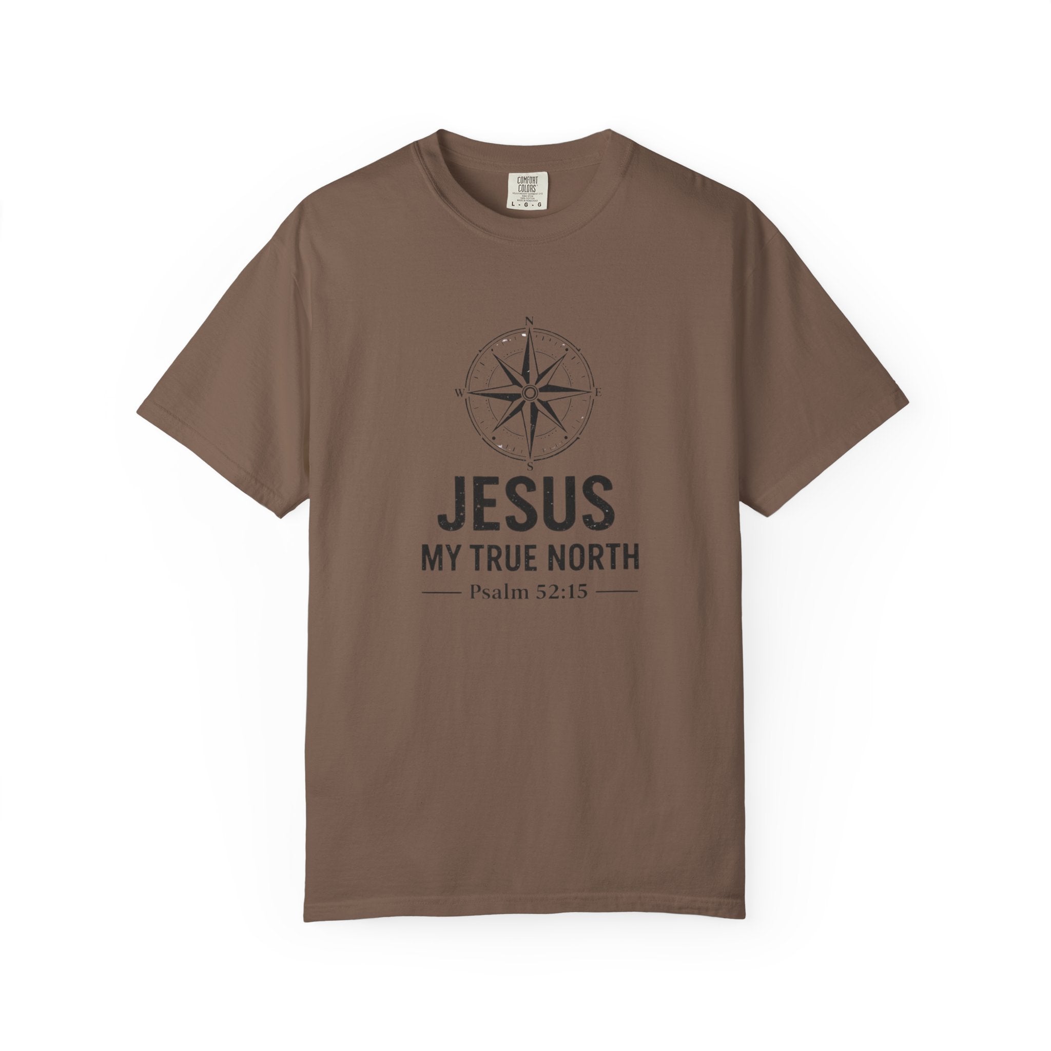 Jesus My True North T-Shirt — Psalm 52:15 Compass Faith Tee