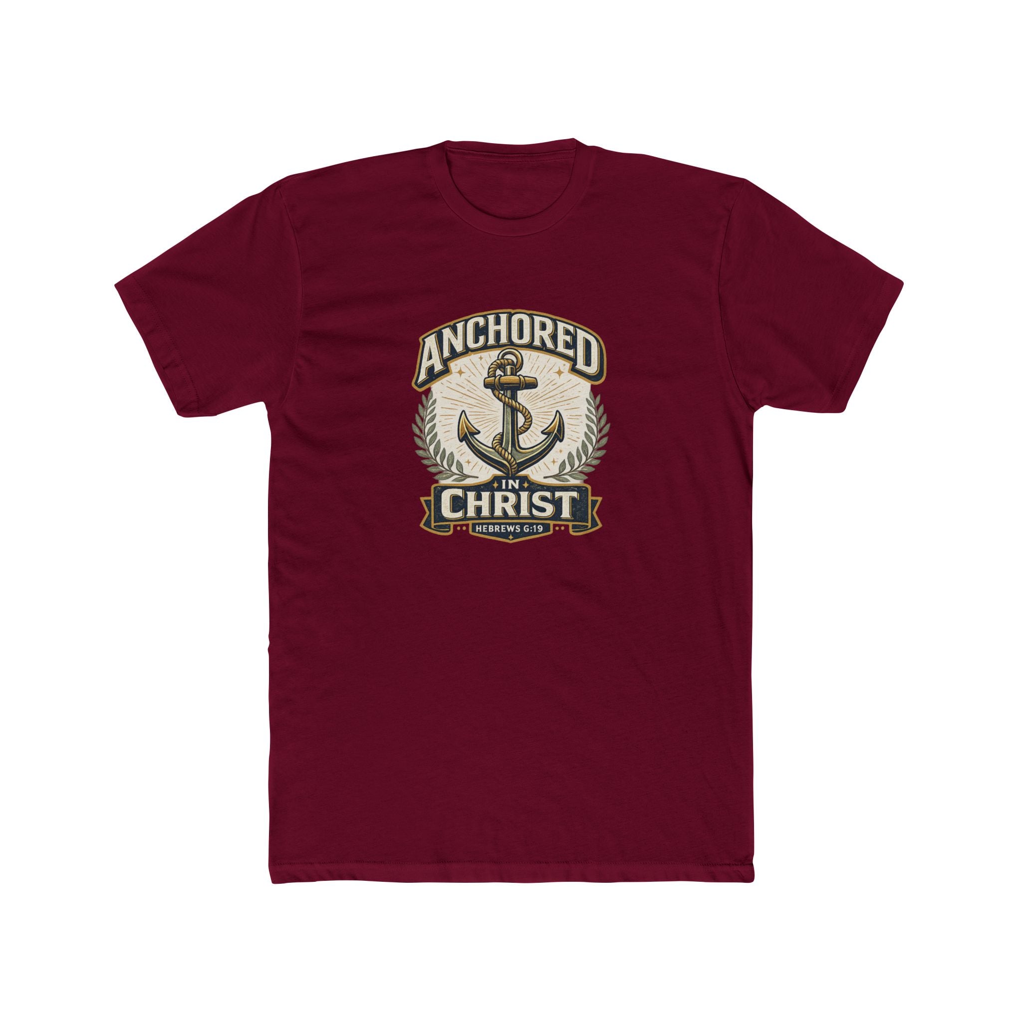 Mens Anchored In Christ Christian T-shirt Faith Inspired| Wearing your Faith