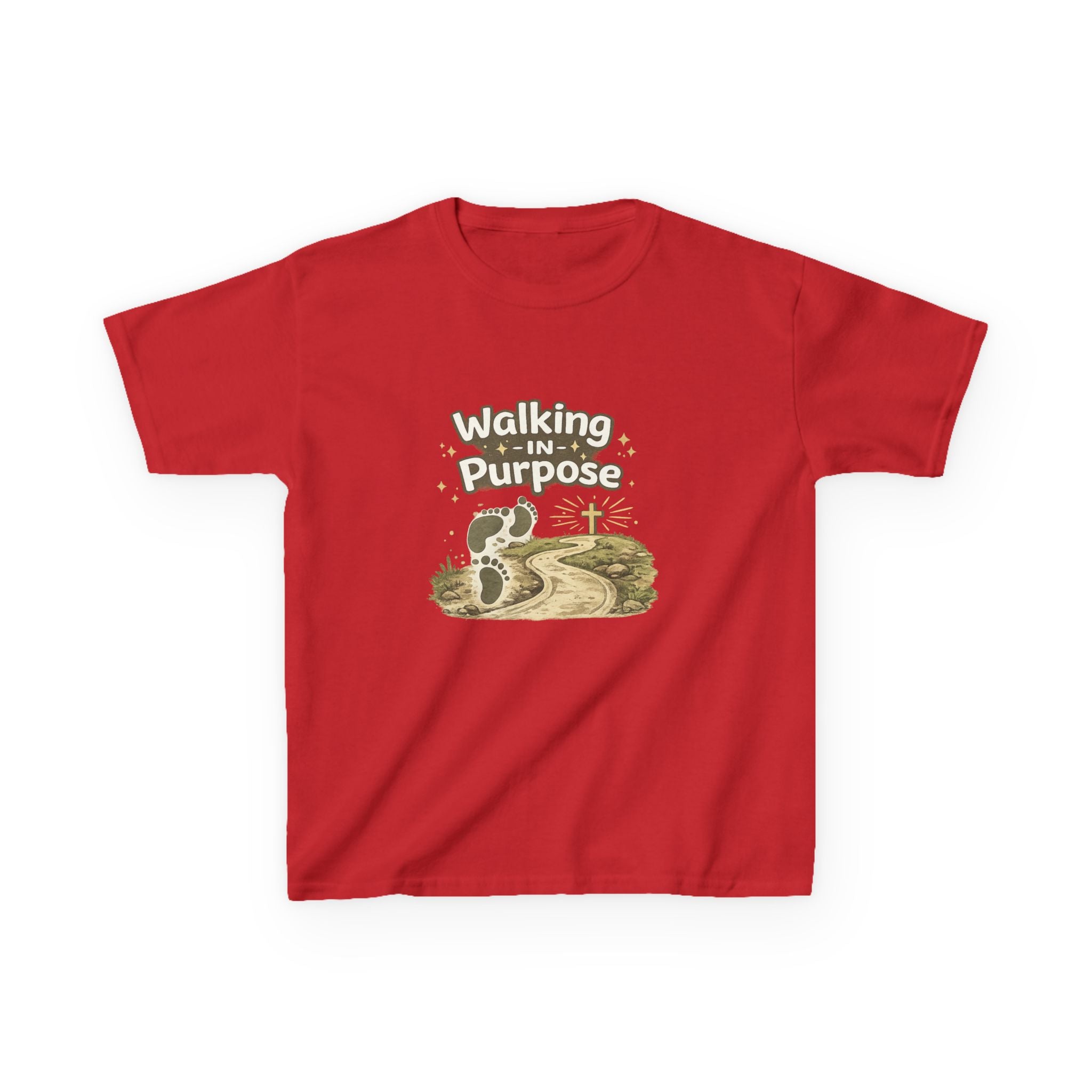Kids Tee — "Walking in Purpose" Inspirational Christian Kids T-Shirt