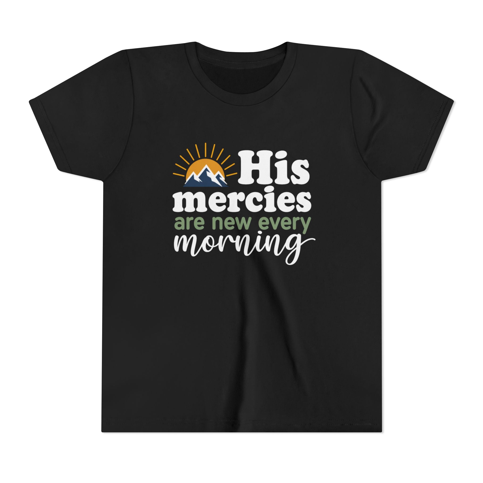 Boys Tee “His Mercies Are New Every Morning” Christian Faith Kids Shirt